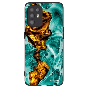 Picasee OPPO A94 5G Hülle - Schwarzes Silikon - Goldsky