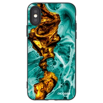 Picasee Apple iPhone X/XS Hülle - Schwarzes Silikon - Goldsky