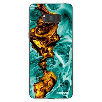 Picasee Samsung Galaxy S8 G950F Hülle - Transparentes Silikon - Goldsky