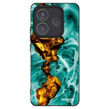 Picasee Xiaomi Redmi Note 14 5G Hülle - Schwarzes Silikon - Goldsky