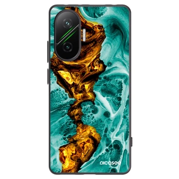 Picasee Xiaomi Poco F7 5G Hülle - Schwarzes Silikon - Goldsky