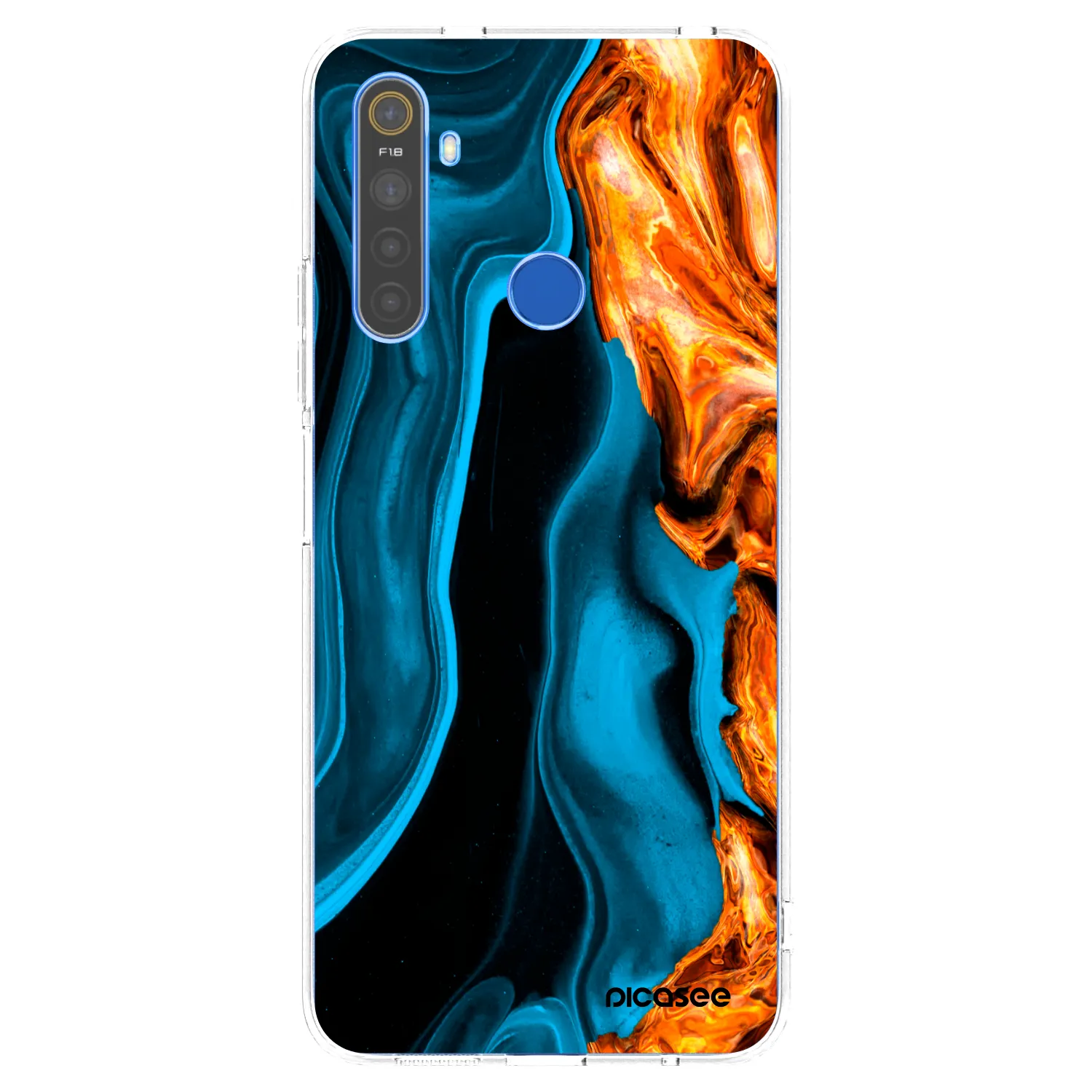 Picasee Realme 5 Hülle - Transparentes Silikon - Gold blue