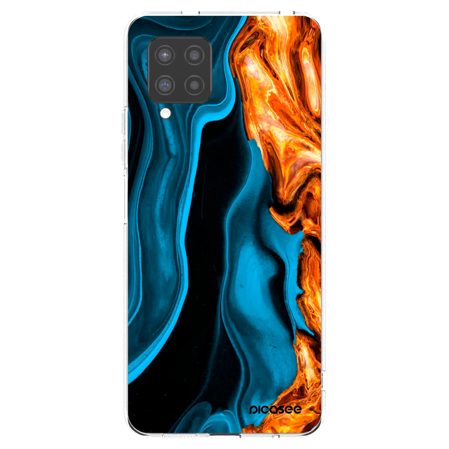 Picasee Samsung Galaxy A42 A426B Hülle - Transparentes Silikon - Gold blue
