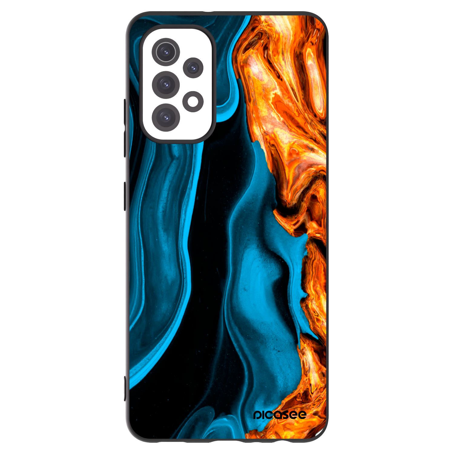 Picasee Samsung Galaxy A32 5G A326B Hülle - Schwarzes Silikon - Gold blue