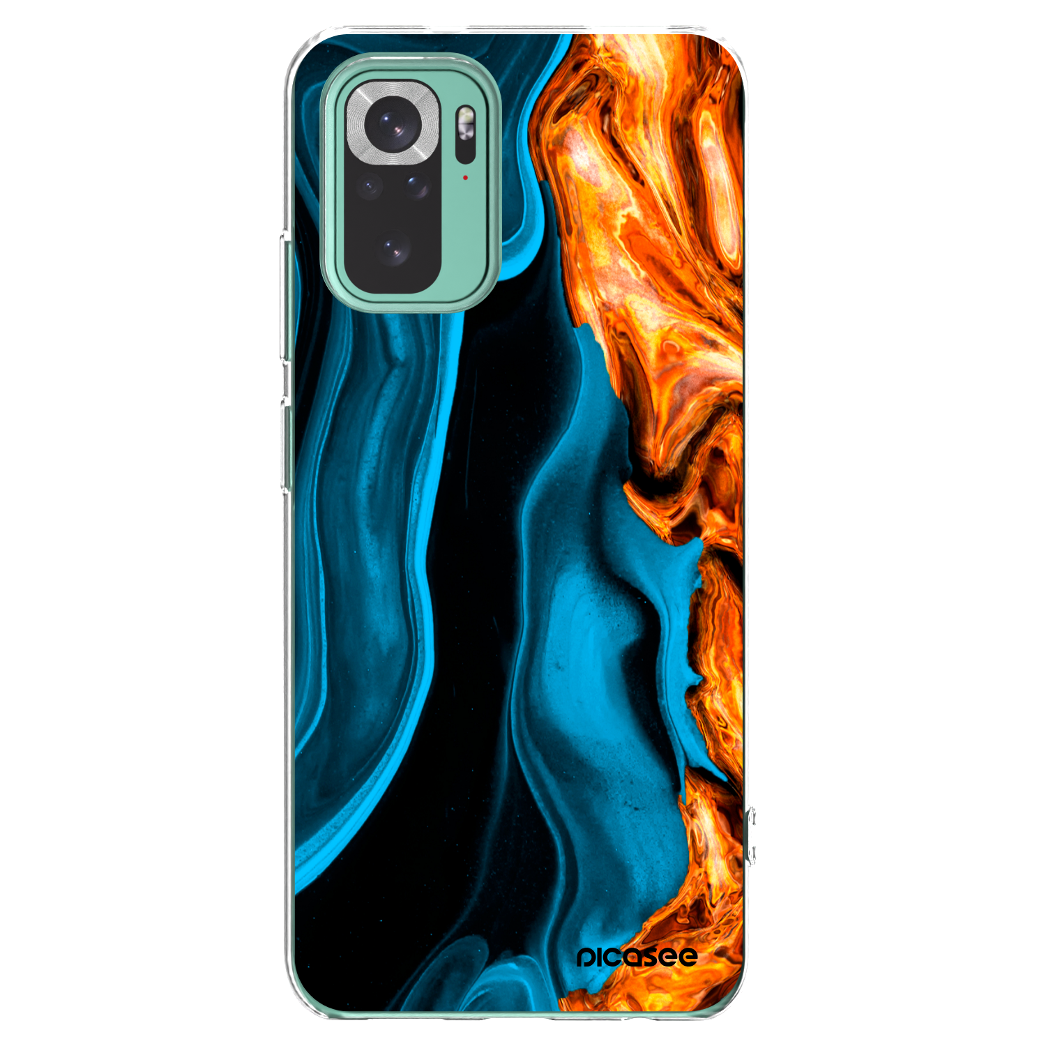 Picasee Xiaomi Redmi Note 10 Pro Hülle - Transparentes Silikon - Gold blue