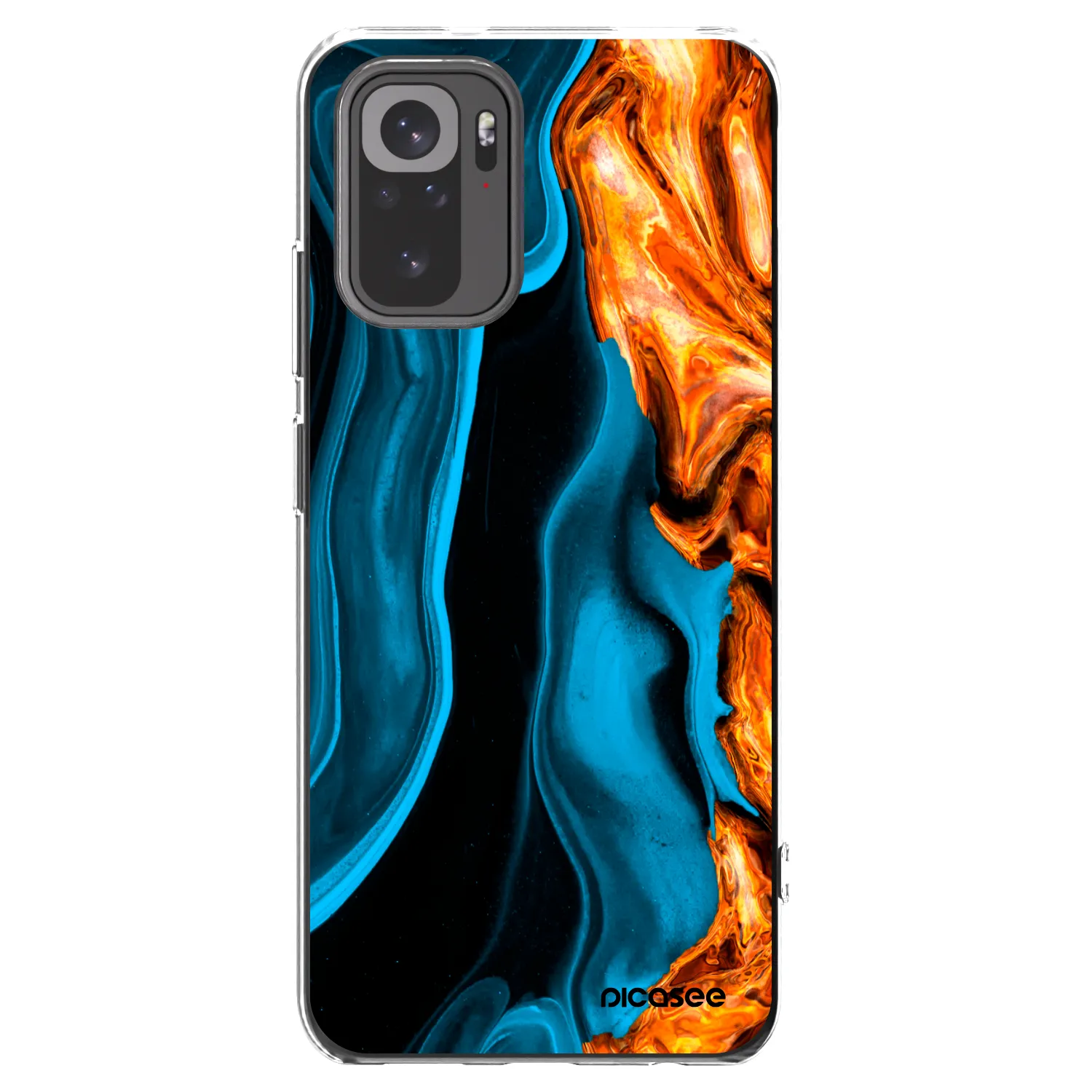 Picasee Xiaomi Redmi Note 10S Hülle - Transparentes Silikon - Gold blue