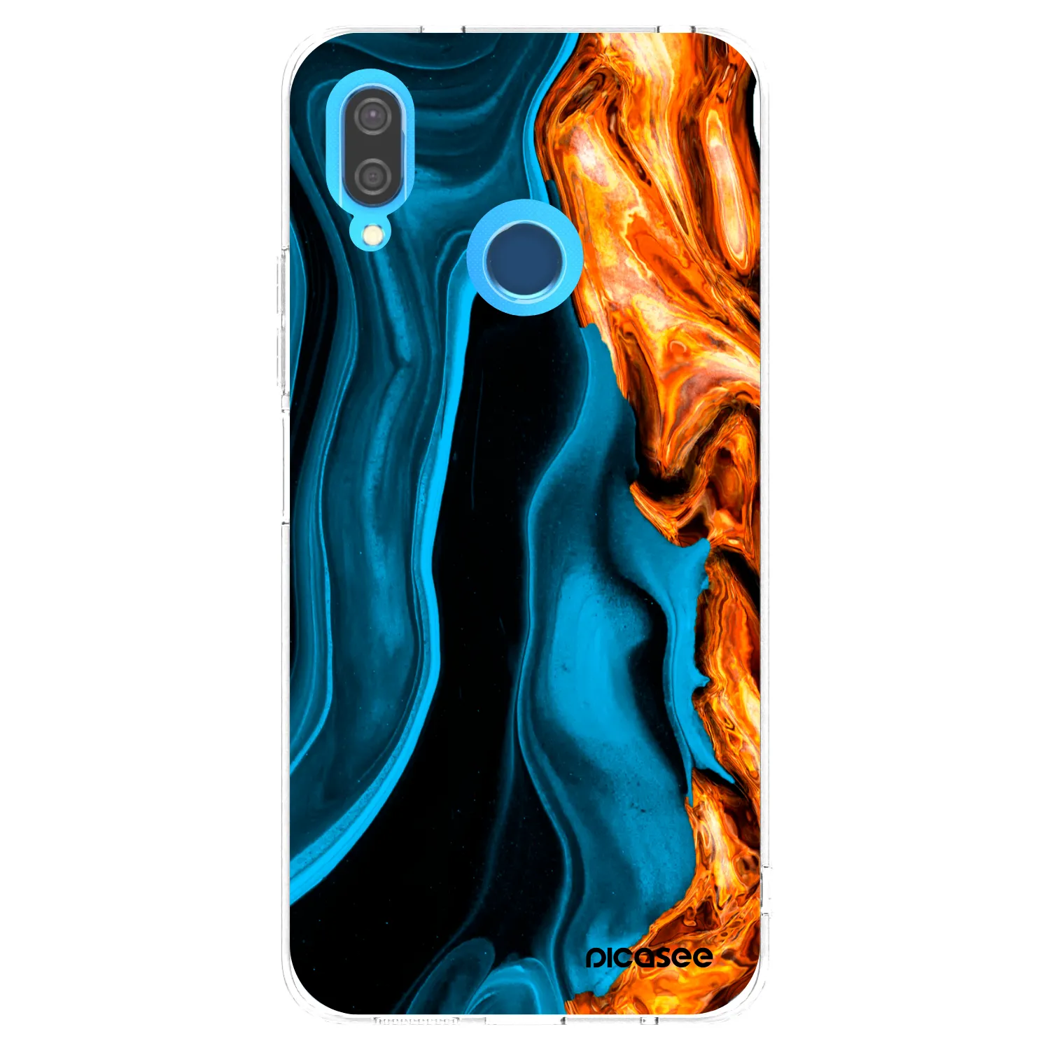 Picasee Huawei P20 Lite Hülle - Transparentes Silikon - Gold blue