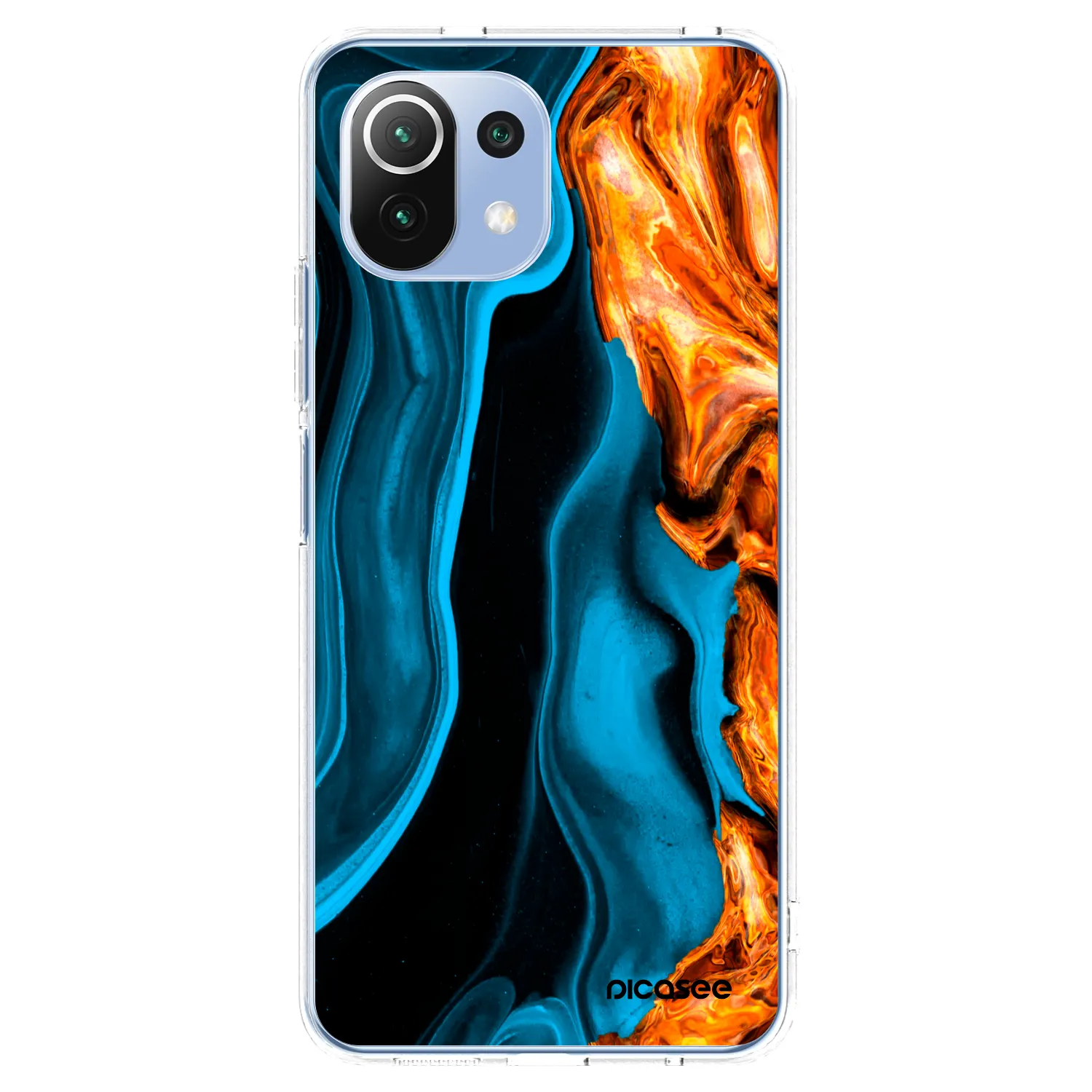 Picasee Xiaomi Mi 11 Lite Hülle - Transparentes Silikon - Gold blue