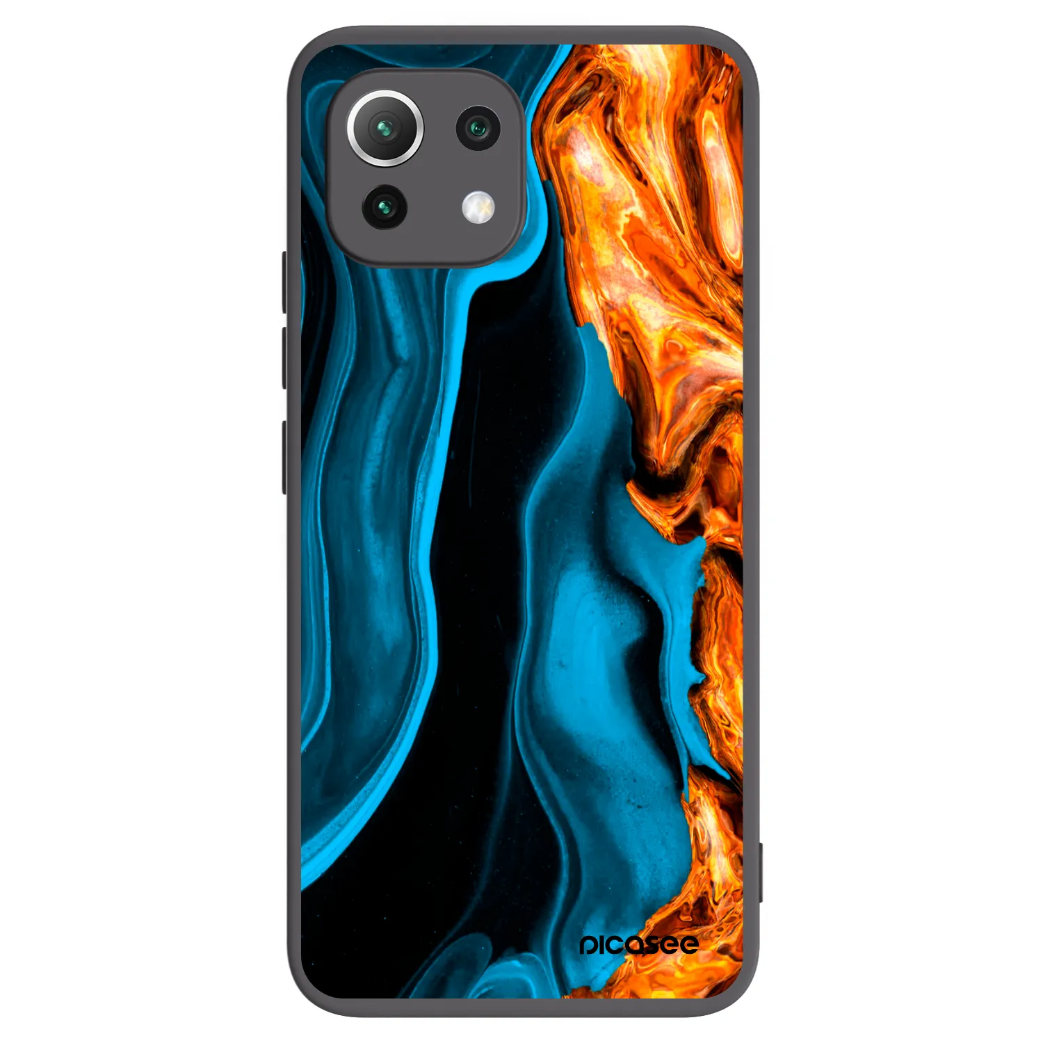 Picasee Xiaomi Mi 11 Lite Hülle - Schwarzes Silikon - Gold blue