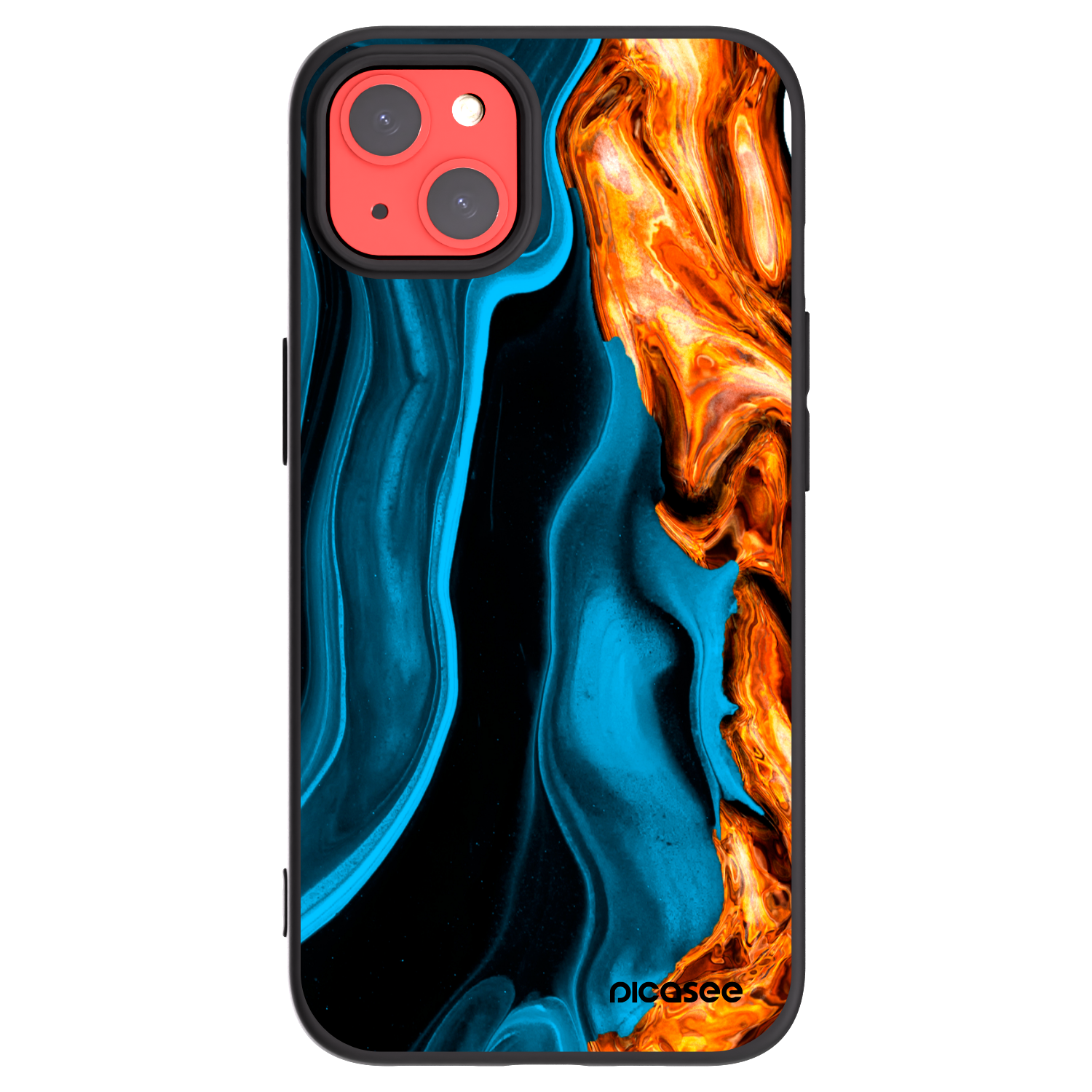 Picasee Apple iPhone 13 Hülle - Schwarzes Silikon - Gold blue