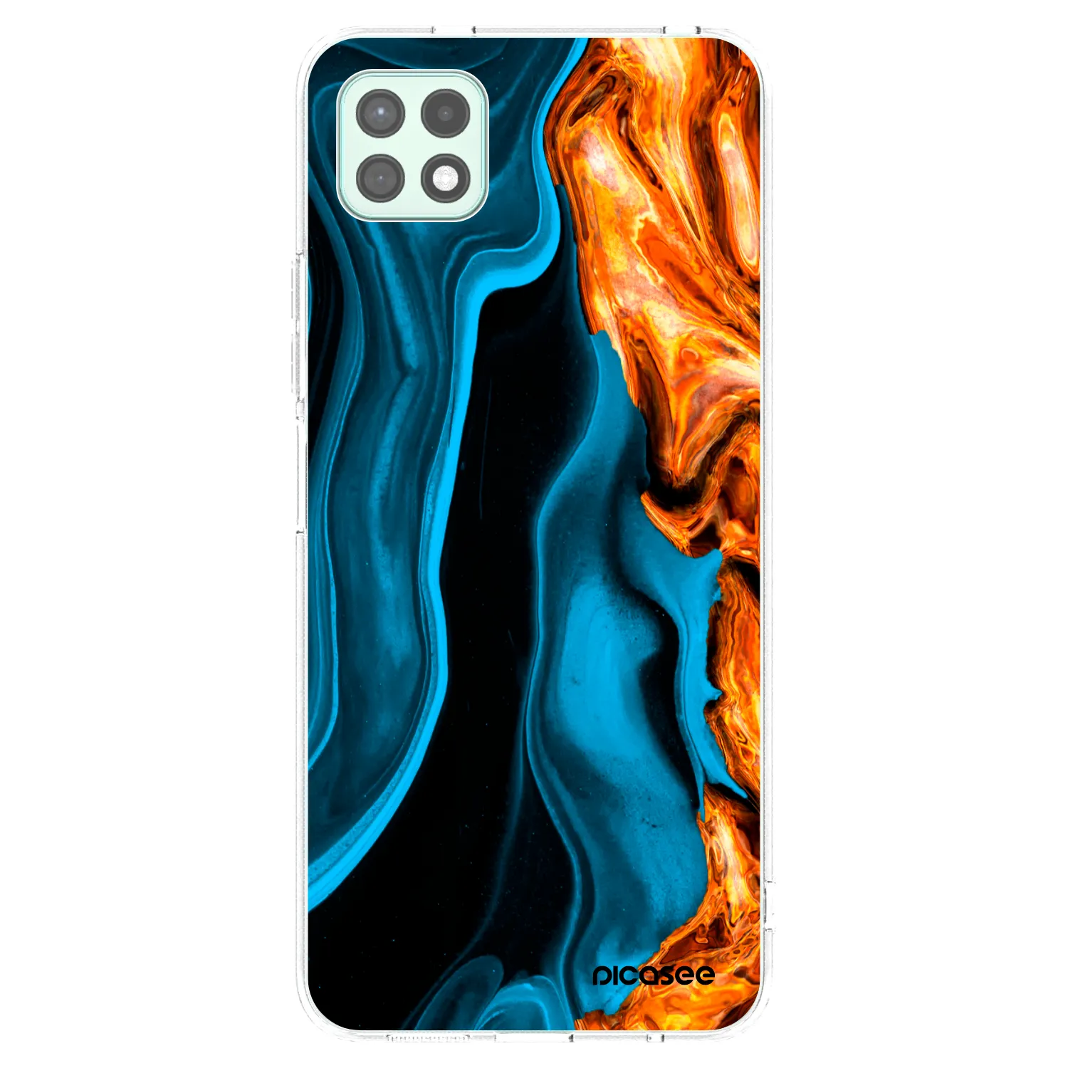 Picasee Samsung Galaxy A22 A226B 5G Hülle - Transparentes Silikon - Gold blue