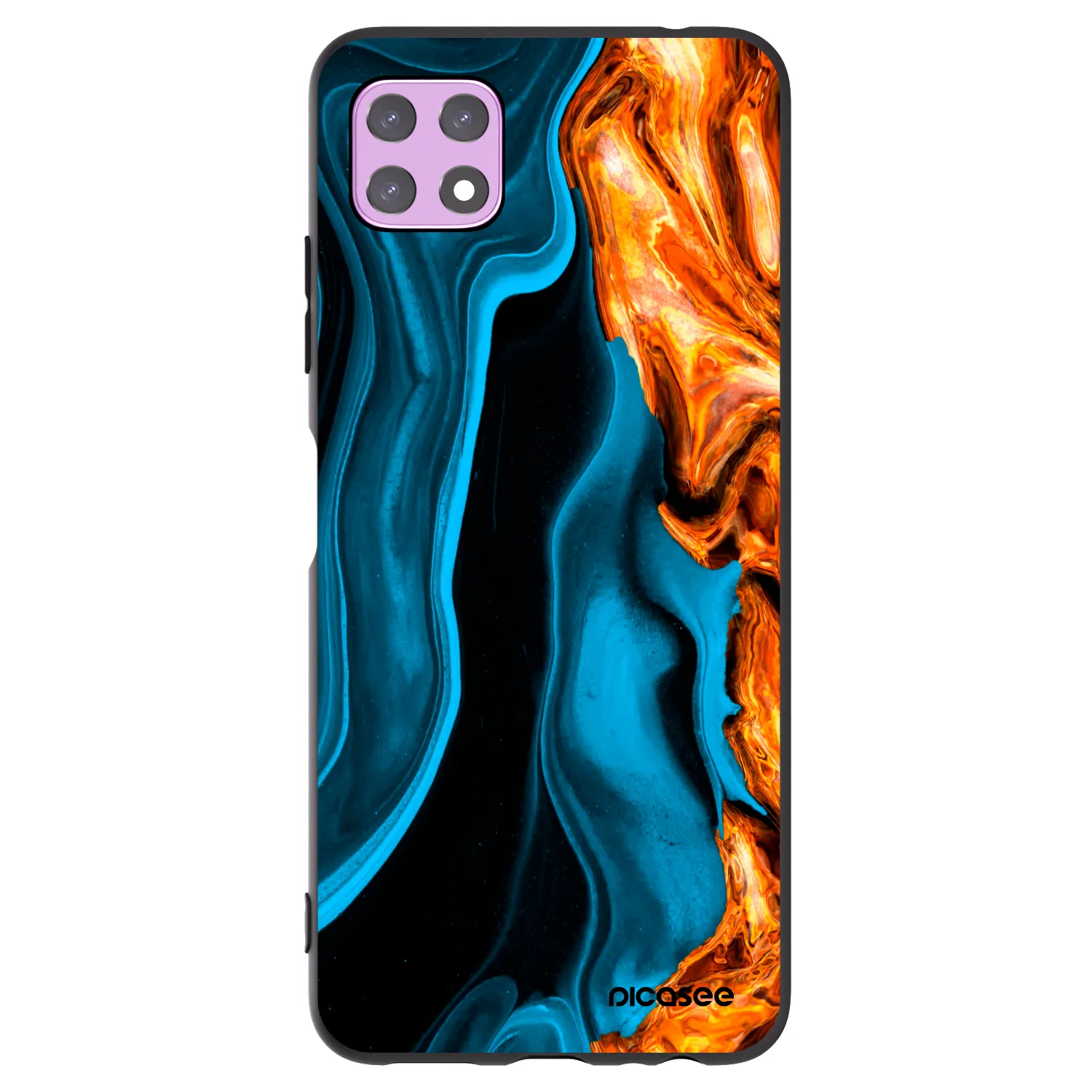 Picasee Samsung Galaxy A22 A226B 5G Hülle - Schwarzes Silikon - Gold blue