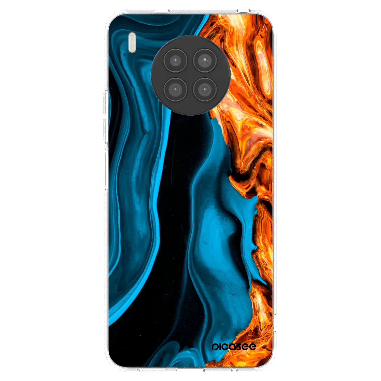 Picasee Huawei Nova 8i Hülle - Transparentes Silikon - Gold blue