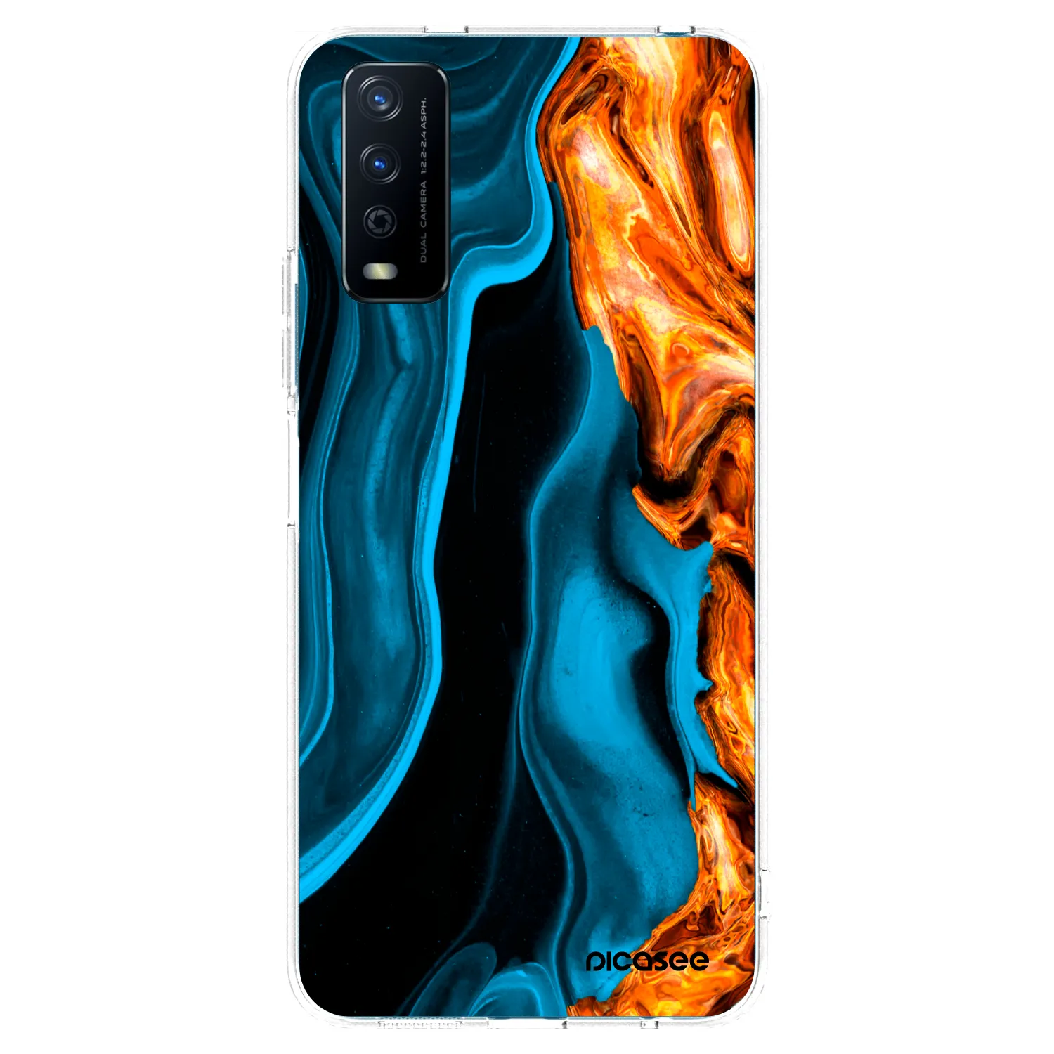 Picasee Vivo Y11s Hülle - Transparentes Silikon - Gold blue