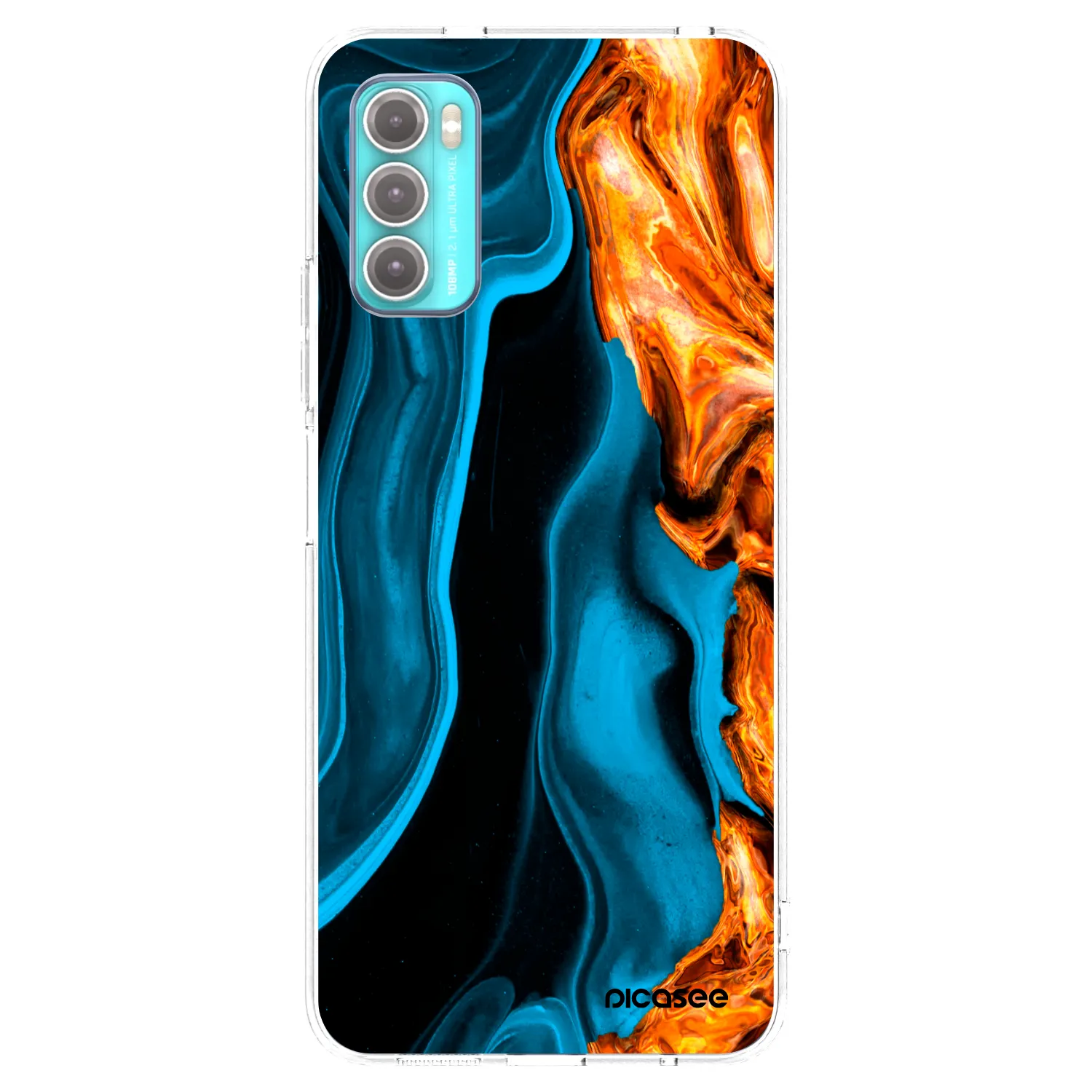 Picasee Motorola Moto G60 Hülle - Transparentes Silikon - Gold blue