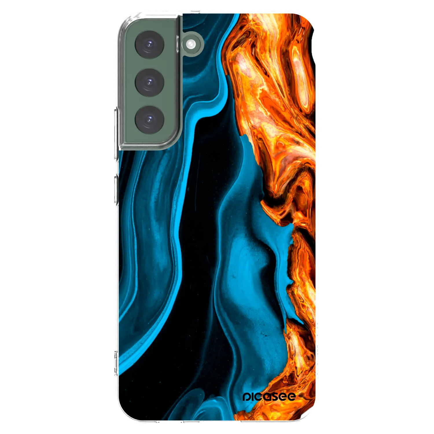 Picasee Samsung Galaxy S22+ 5G Hülle - Transparentes Silikon - Gold blue