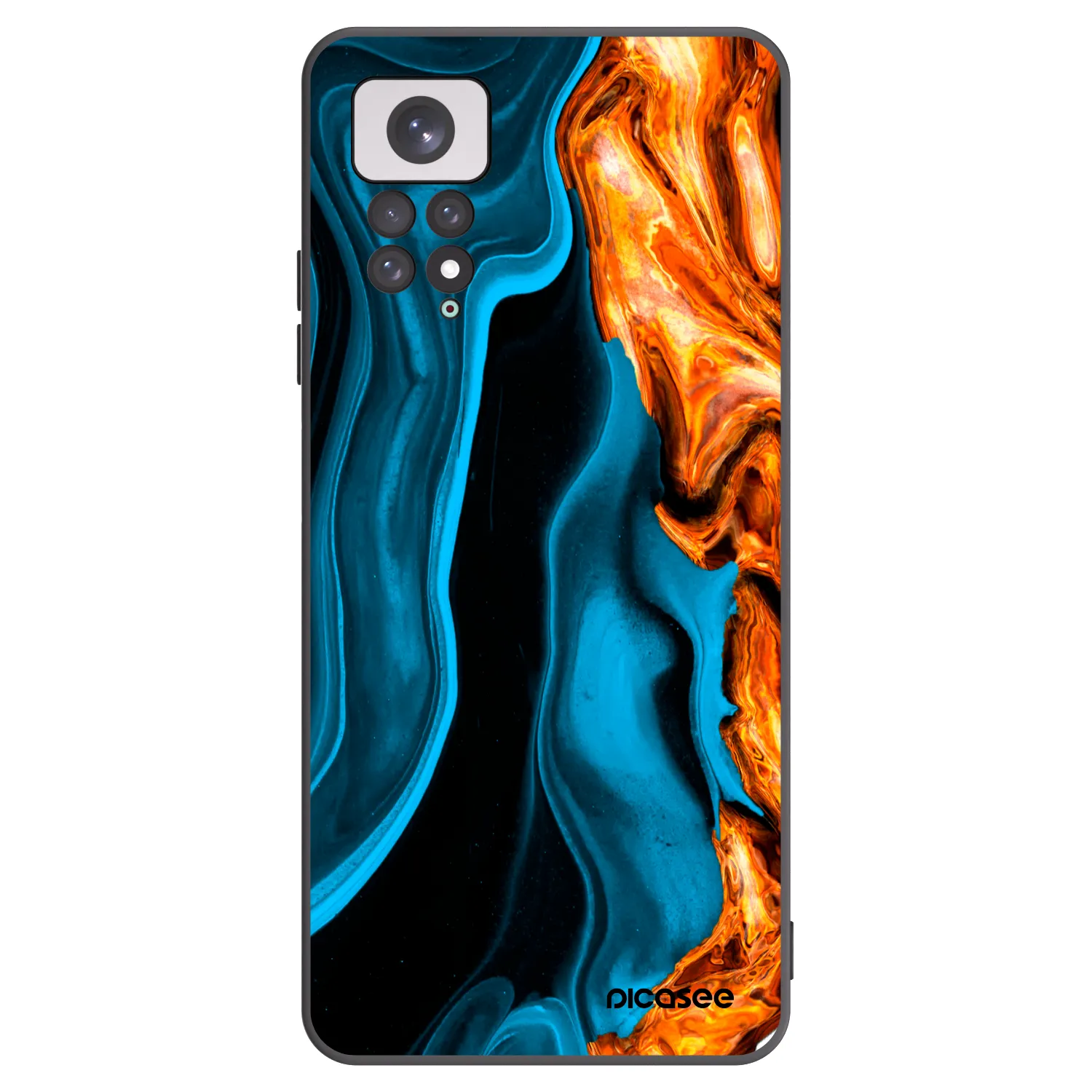 Picasee Xiaomi Redmi Note 11 Hülle - Schwarzes Silikon - Gold blue