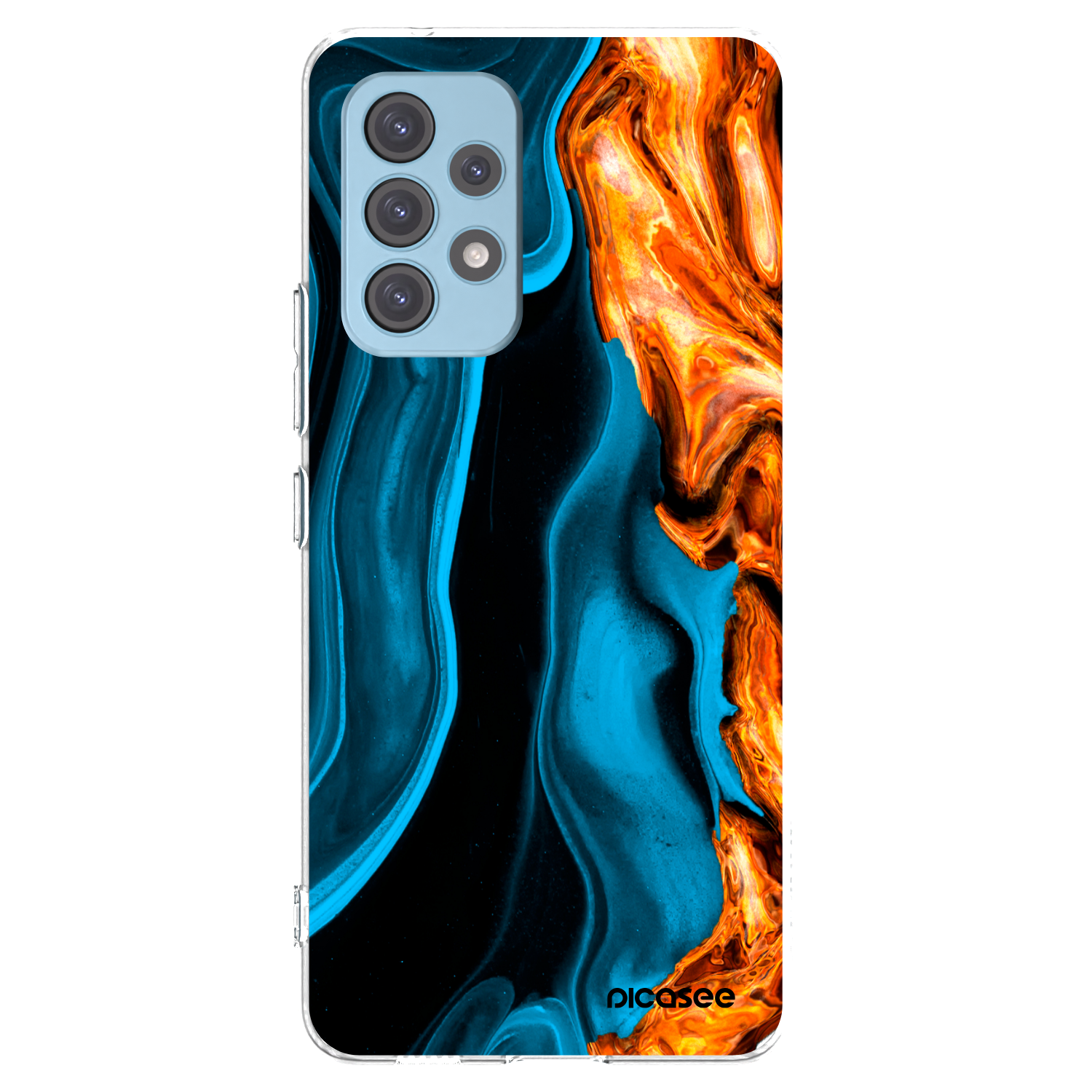 Picasee Samsung Galaxy A53 5G A536 Hülle - Transparentes Silikon - Gold blue