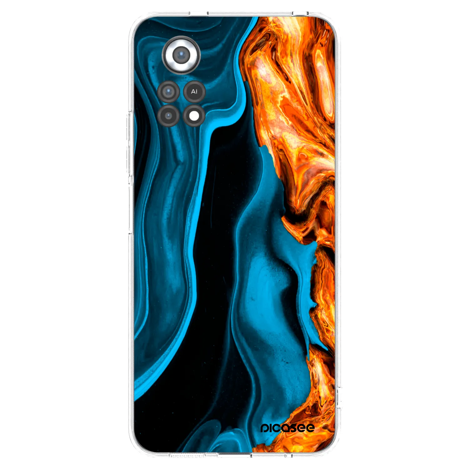 Picasee Xiaomi Poco X4 Pro 5G Hülle - Transparentes Silikon - Gold blue