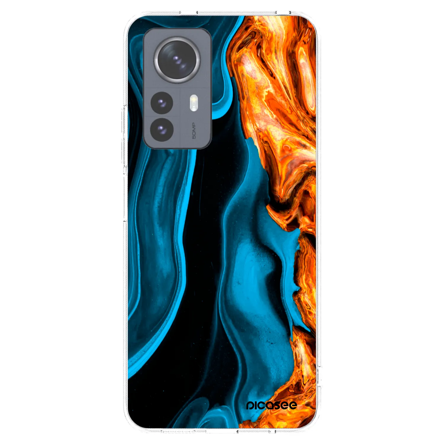 Picasee Xiaomi 12 Pro Hülle - Transparentes Silikon - Gold blue