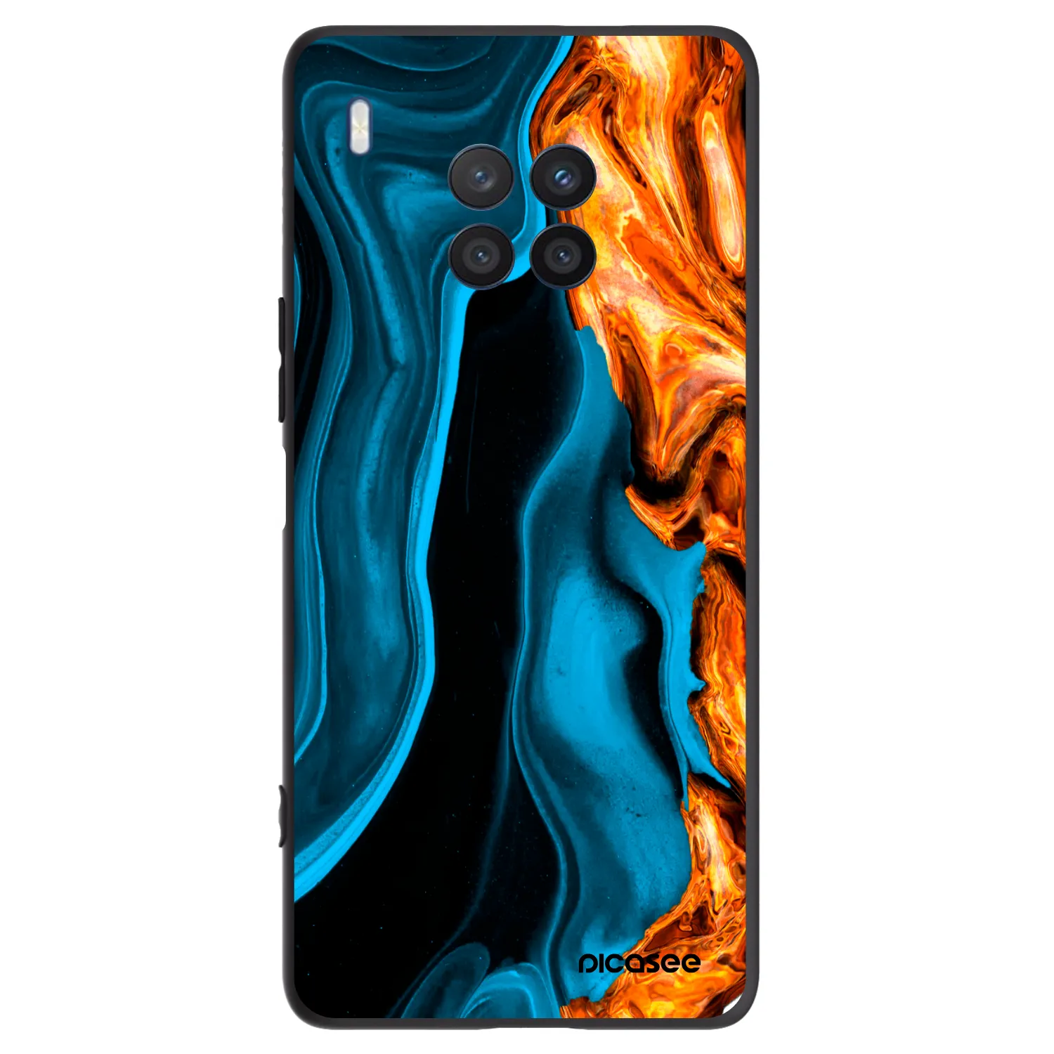 Picasee Honor 50 Lite Hülle - Schwarzes Silikon - Gold blue