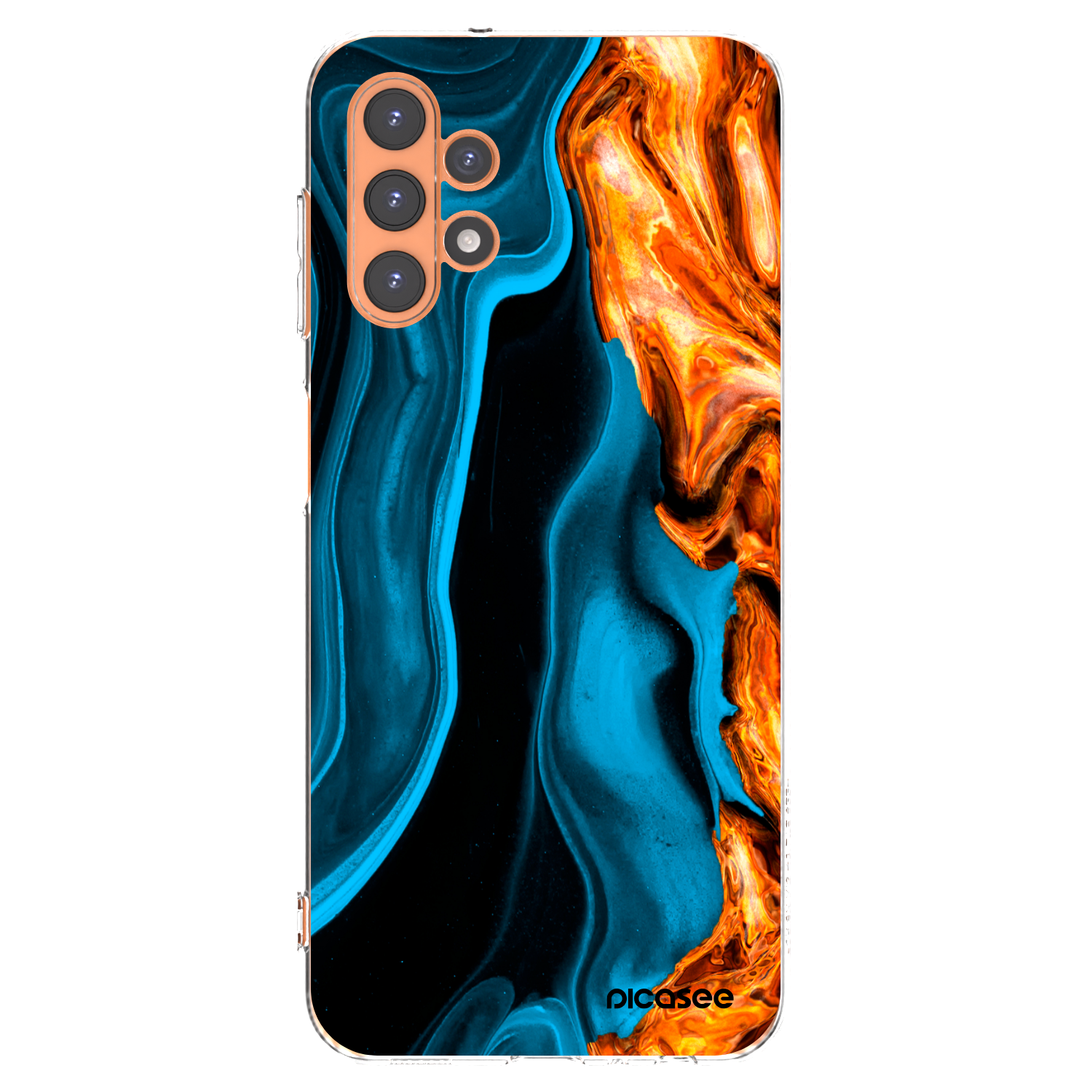 Picasee Samsung Galaxy A13 4G A135 Hülle - Transparentes Silikon - Gold blue