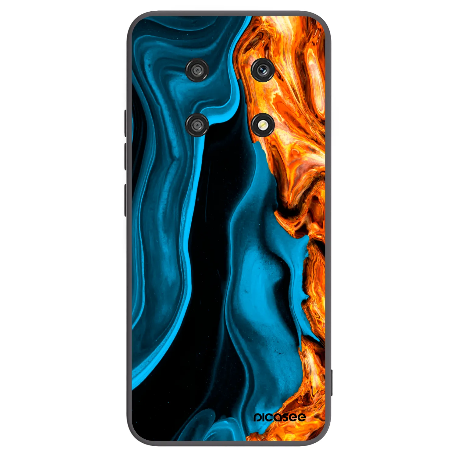 Picasee Honor Magic4 Lite 5G Hülle - Schwarzes Silikon - Gold blue
