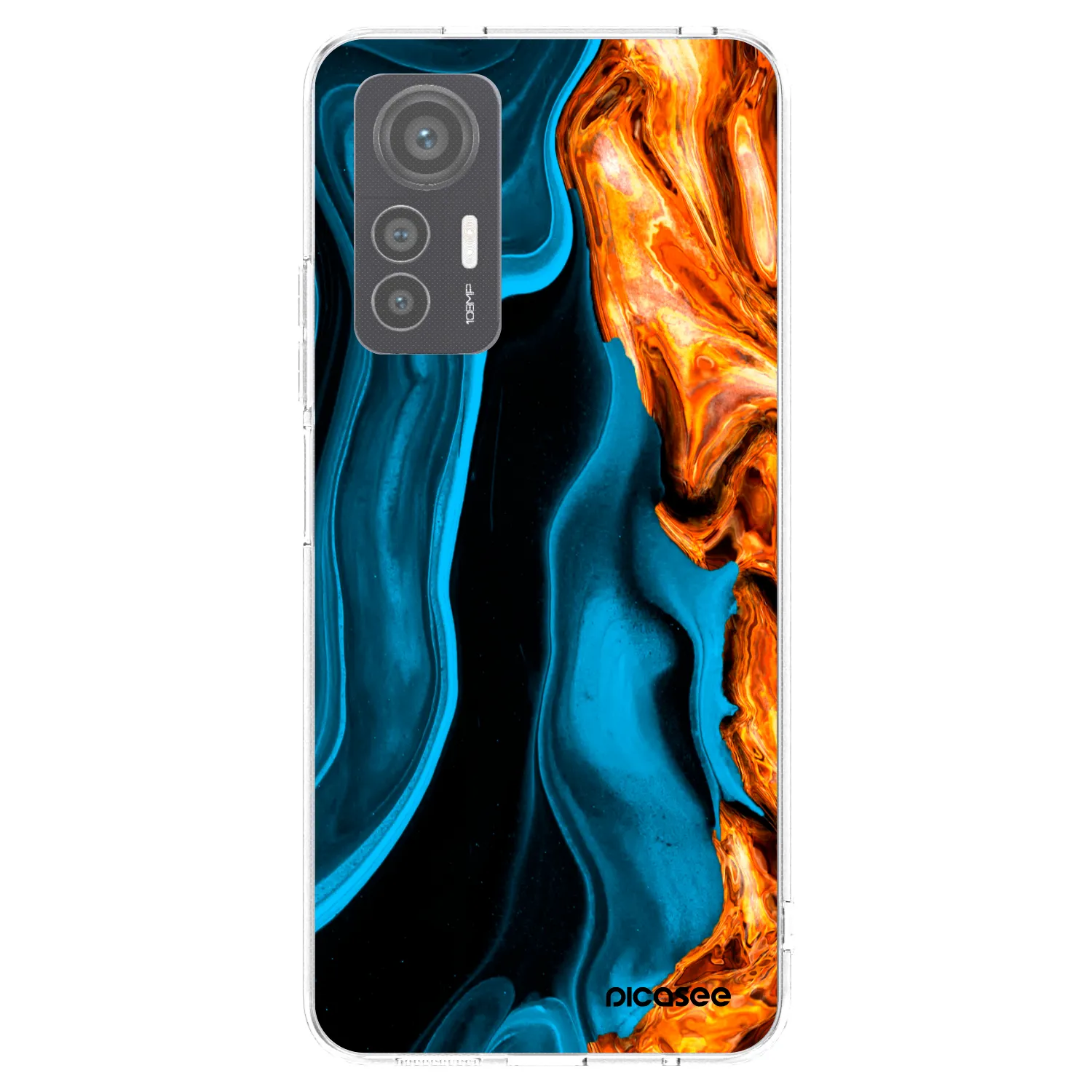 Picasee Xiaomi 12 Lite Hülle - Transparentes Silikon - Gold blue