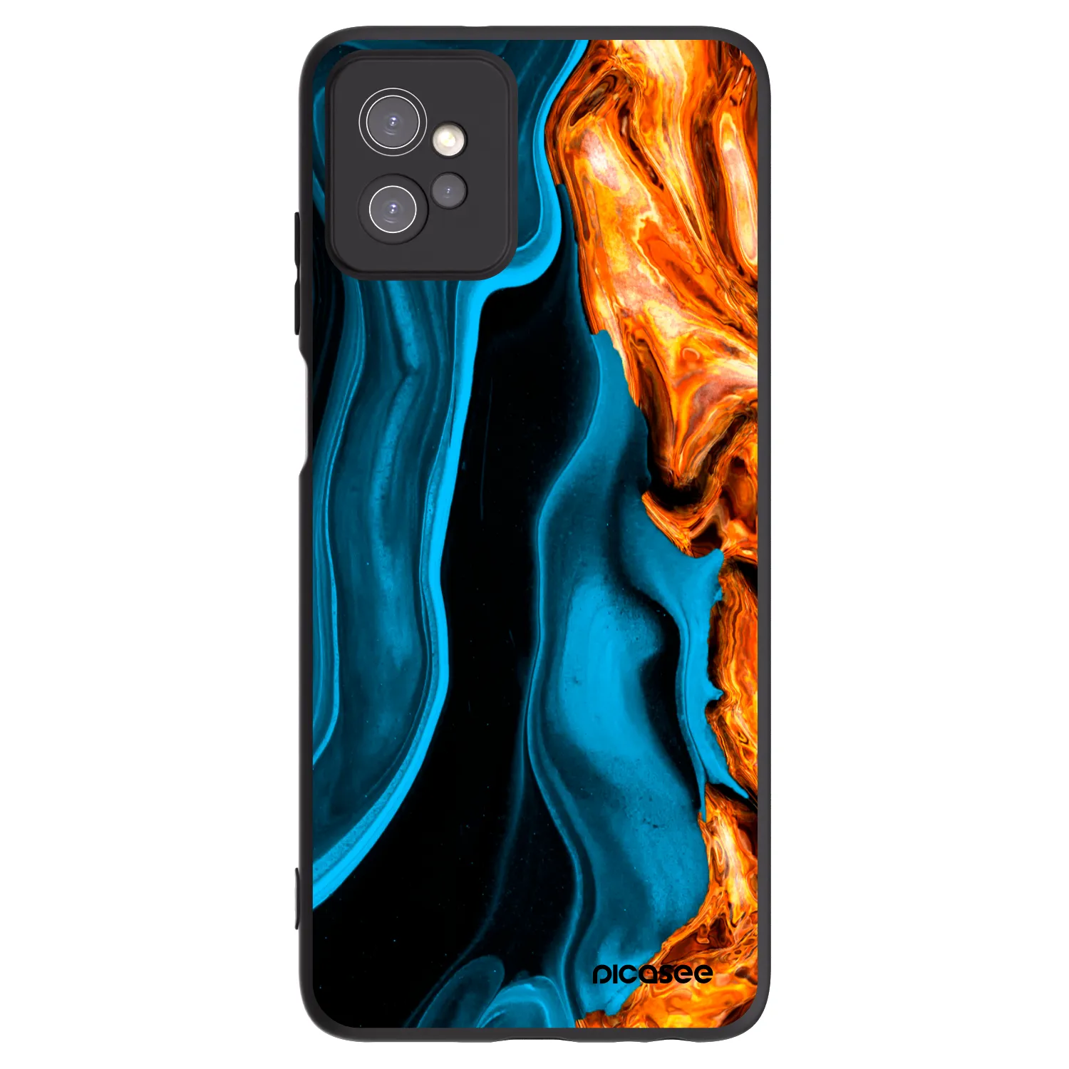 Picasee Motorola Moto G32 Hülle - Schwarzes Silikon - Gold blue