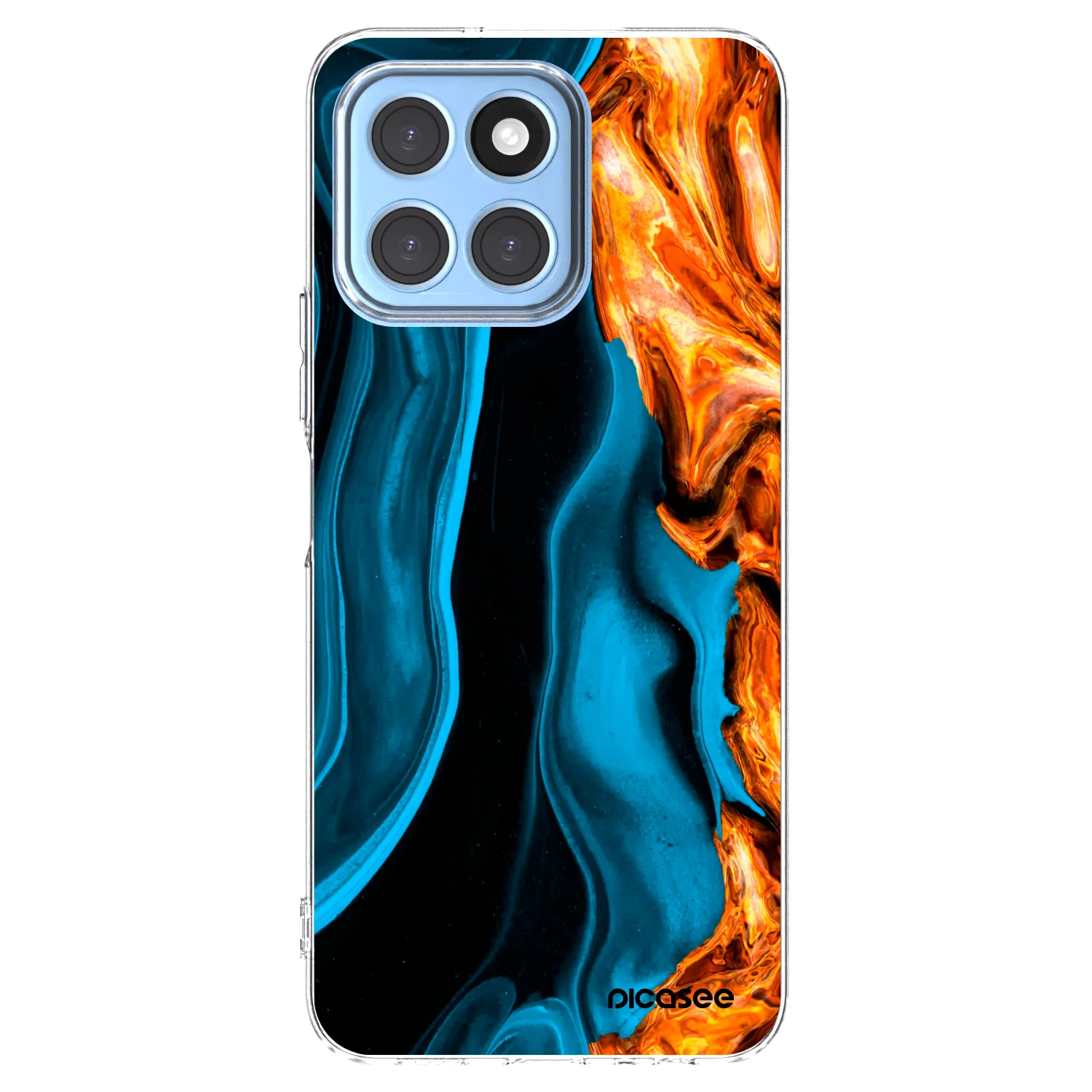 Picasee Honor X8 5G Hülle - Transparentes Silikon - Gold blue