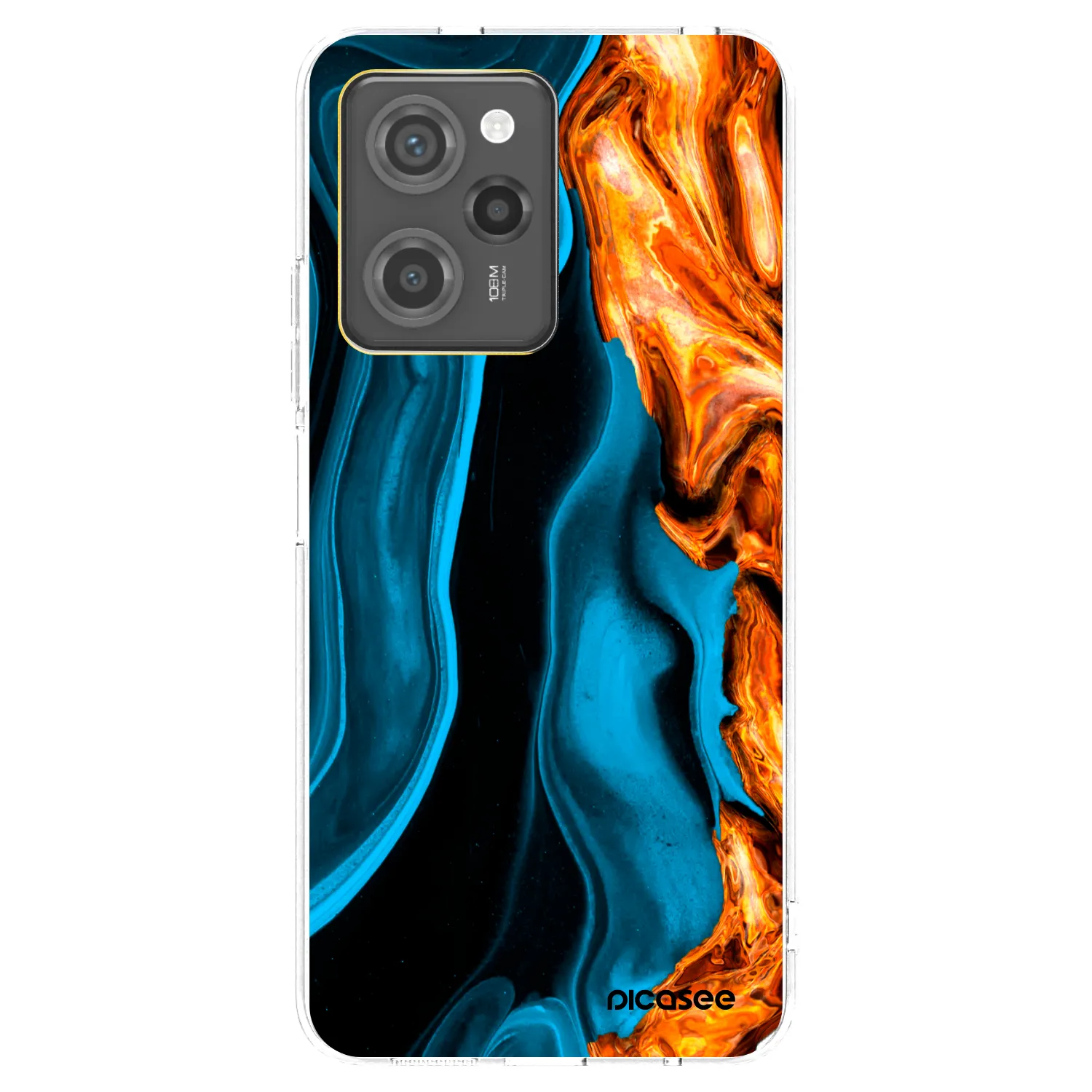 Picasee Xiaomi Poco X5 Pro Hülle - Schwarzes Silikon - Gold blue