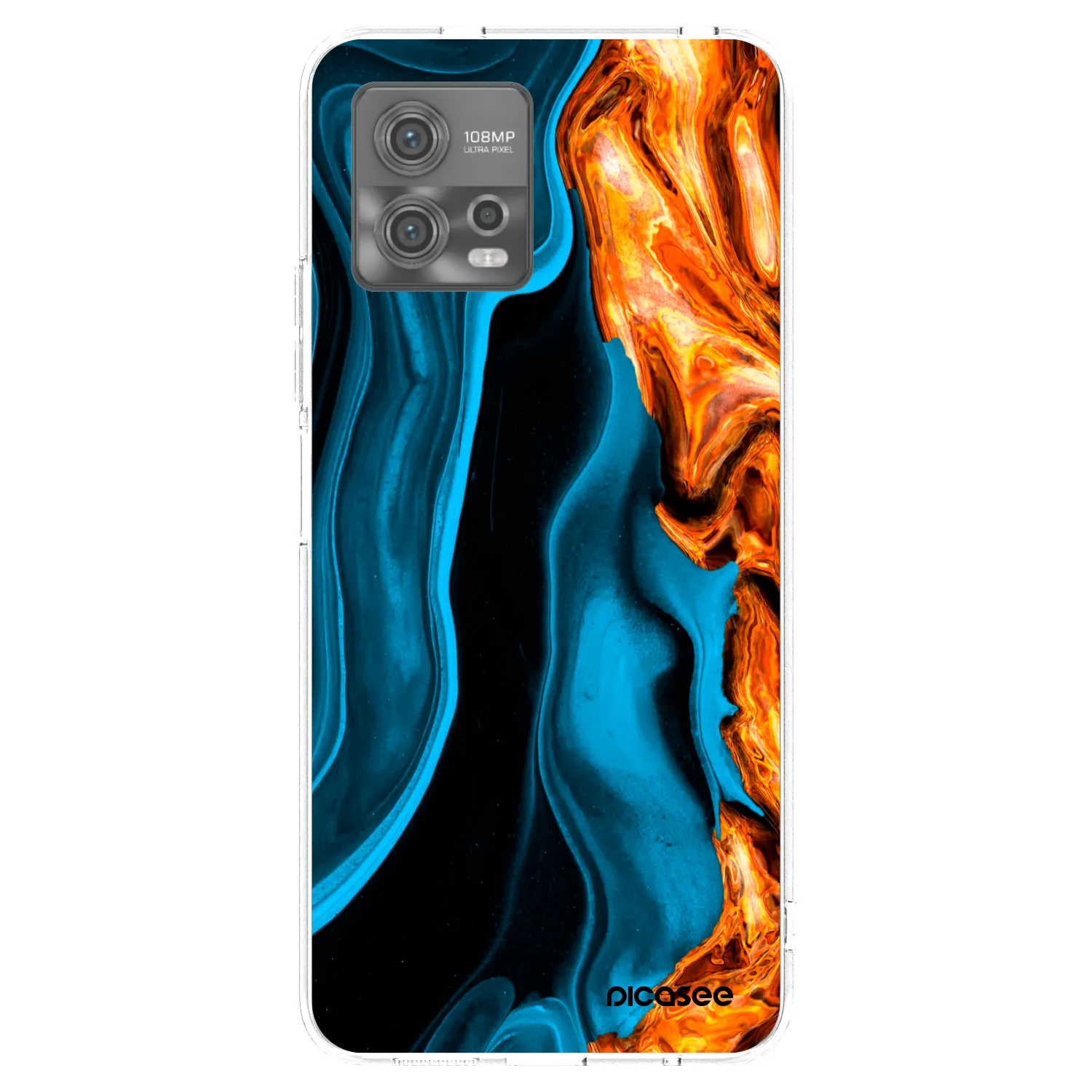 Picasee Motorola Moto G72 Hülle - Transparentes Silikon - Gold blue