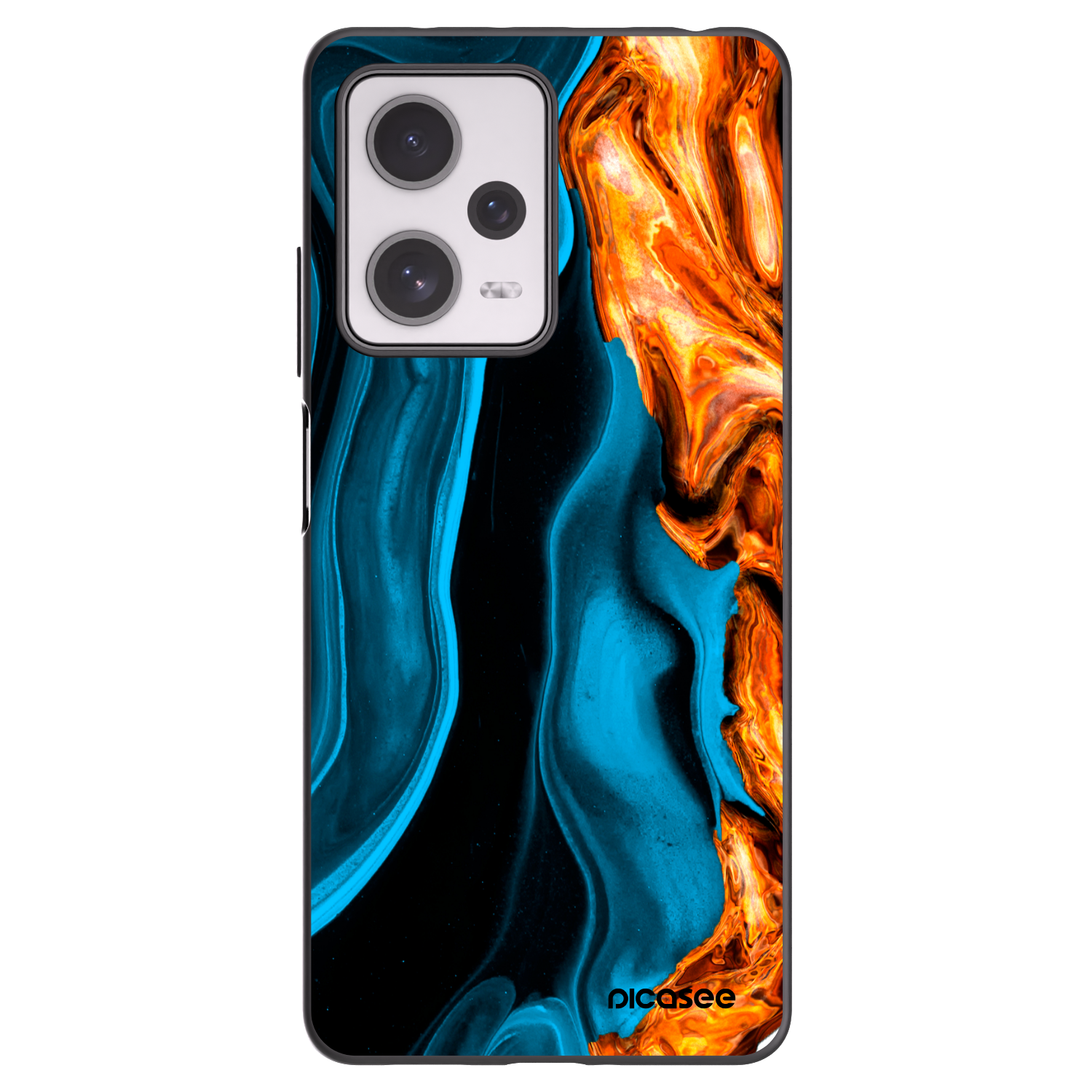 Picasee Xiaomi Redmi Note 12 Pro+ 5G Hülle - Schwarzes Silikon - Gold blue