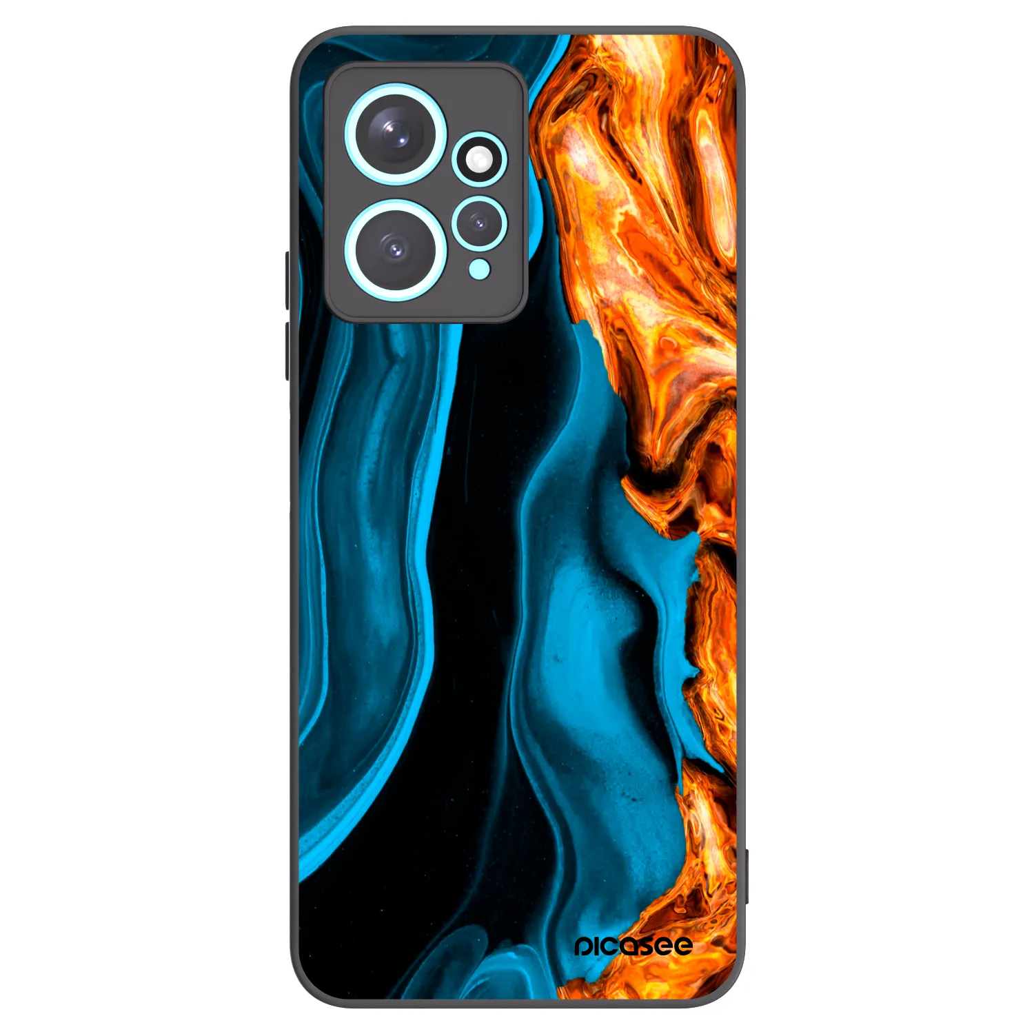 Picasee Xiaomi Redmi Note 12 4G Hülle - Schwarzes Silikon - Gold blue