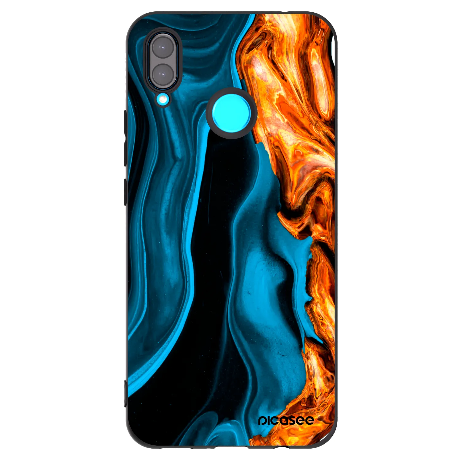 Picasee Huawei Nova 3 Hülle - Schwarzes Silikon - Gold blue