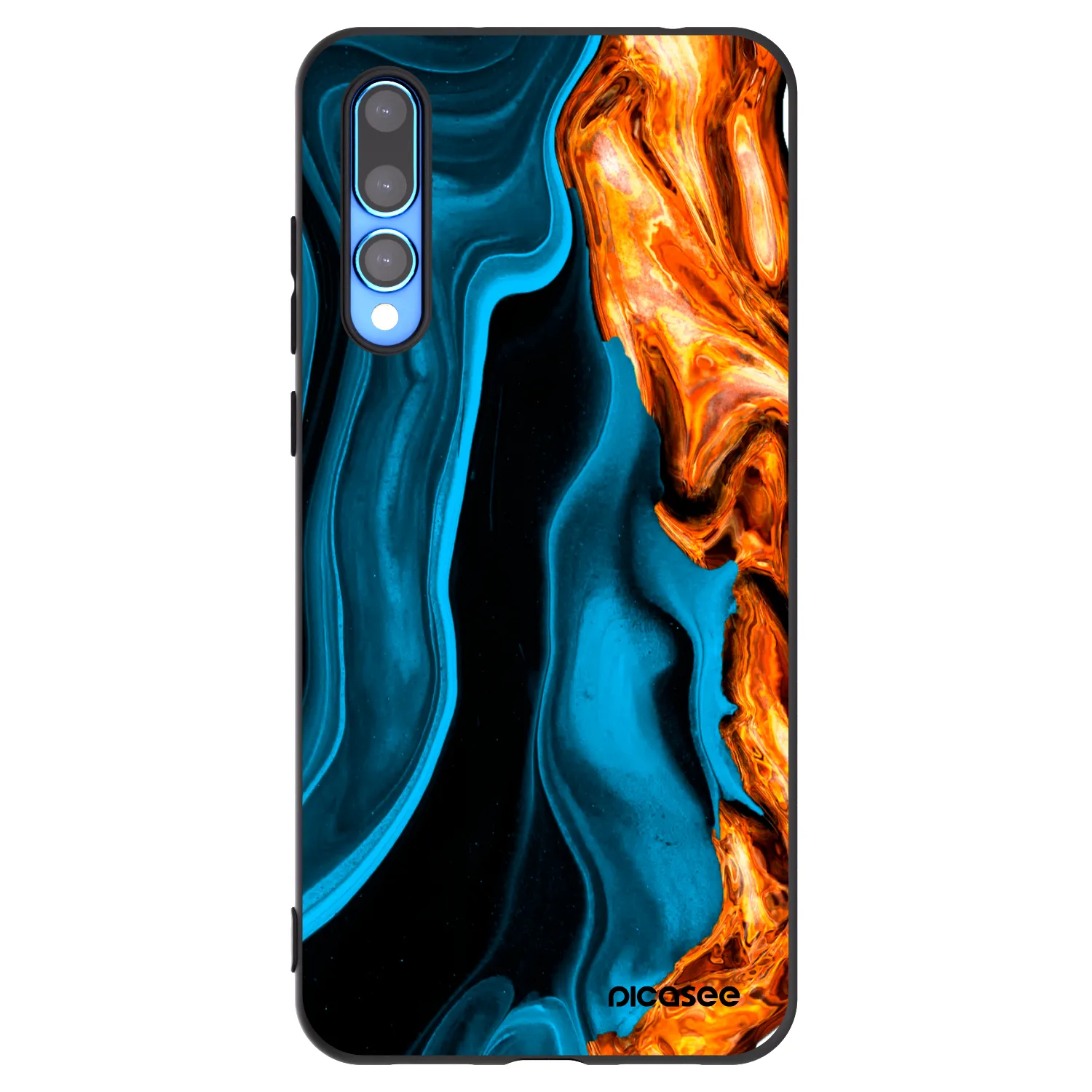 Picasee Huawei P20 Pro Hülle - Schwarzes Silikon - Gold blue