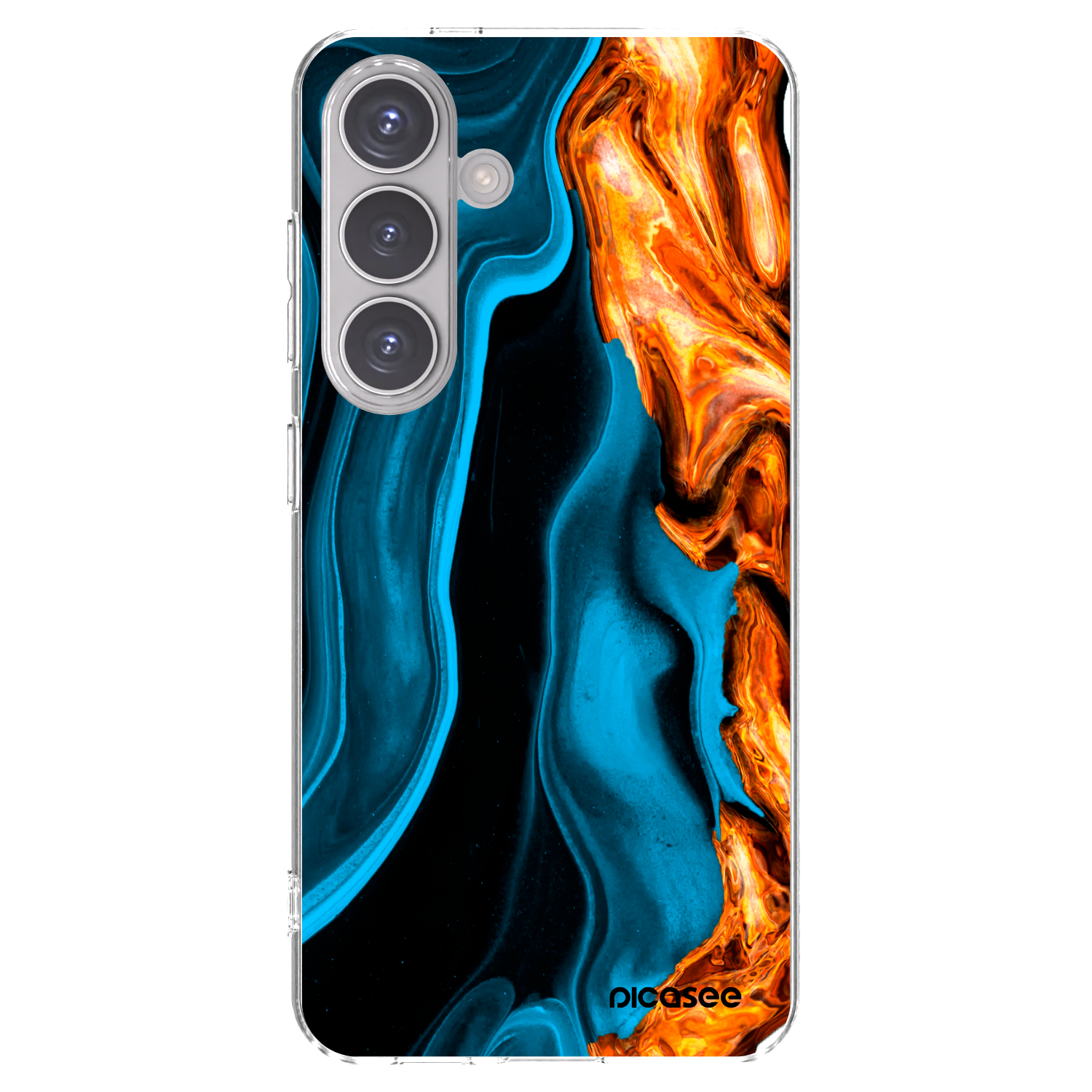 Picasee Samsung Galaxy S24 S921B 5G Hülle - Transparentes Silikon - Gold blue