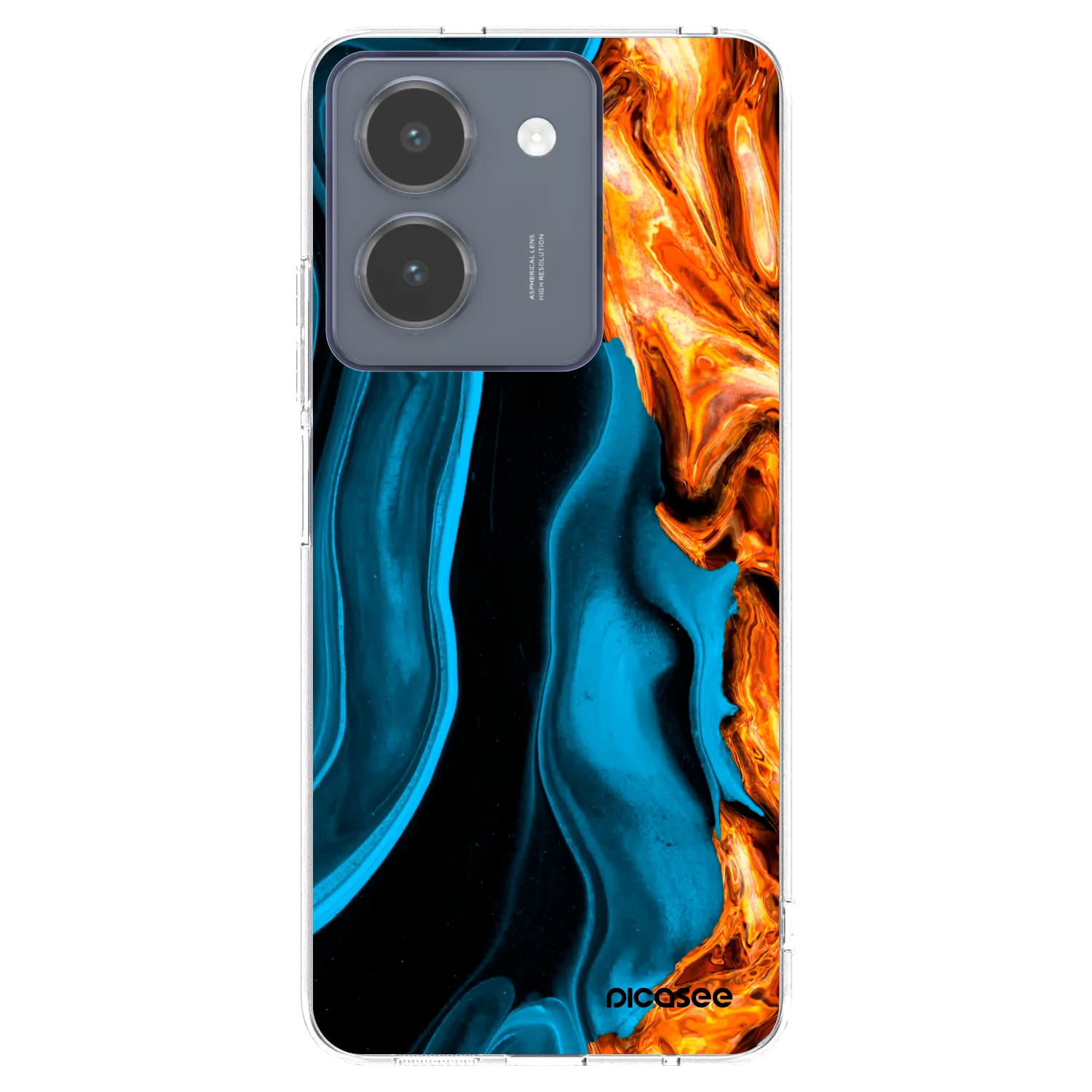 Picasee Vivo Y36 4G Hülle - Transparentes Silikon - Gold blue