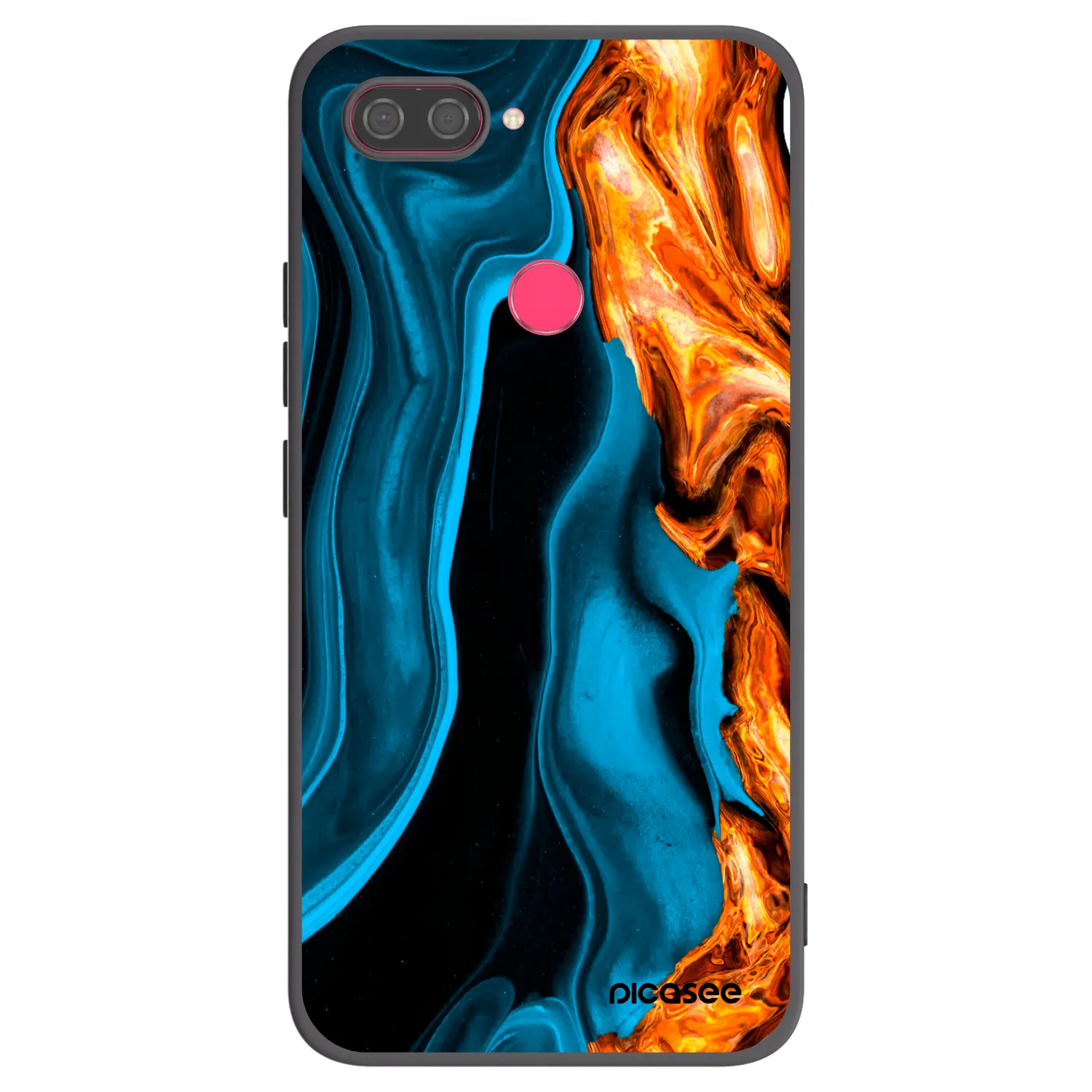 Picasee Xiaomi Mi 8 Lite Hülle - Schwarzes Silikon - Gold blue