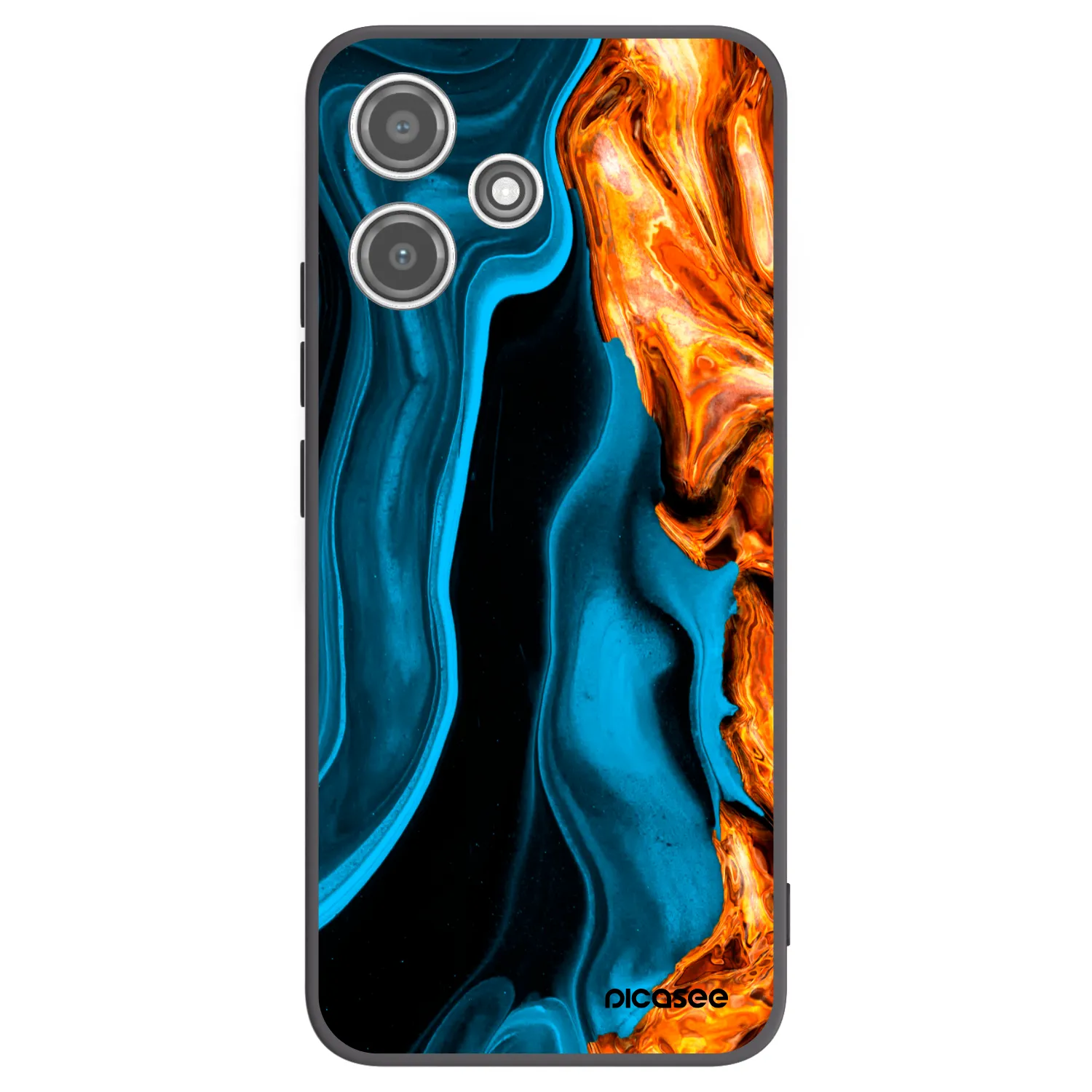 Picasee Xiaomi Redmi 12 5G Hülle - Schwarzes Silikon - Gold blue