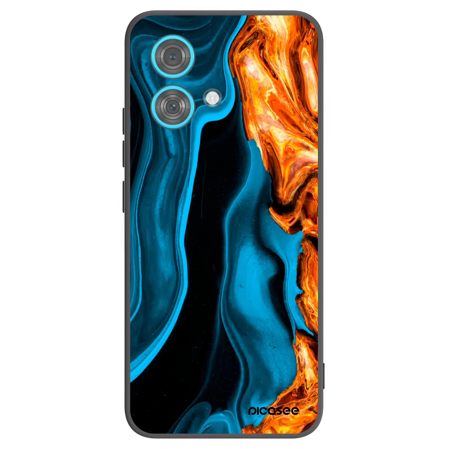 Picasee Motorola Edge 40 Neo Hülle - Schwarzes Silikon - Gold blue