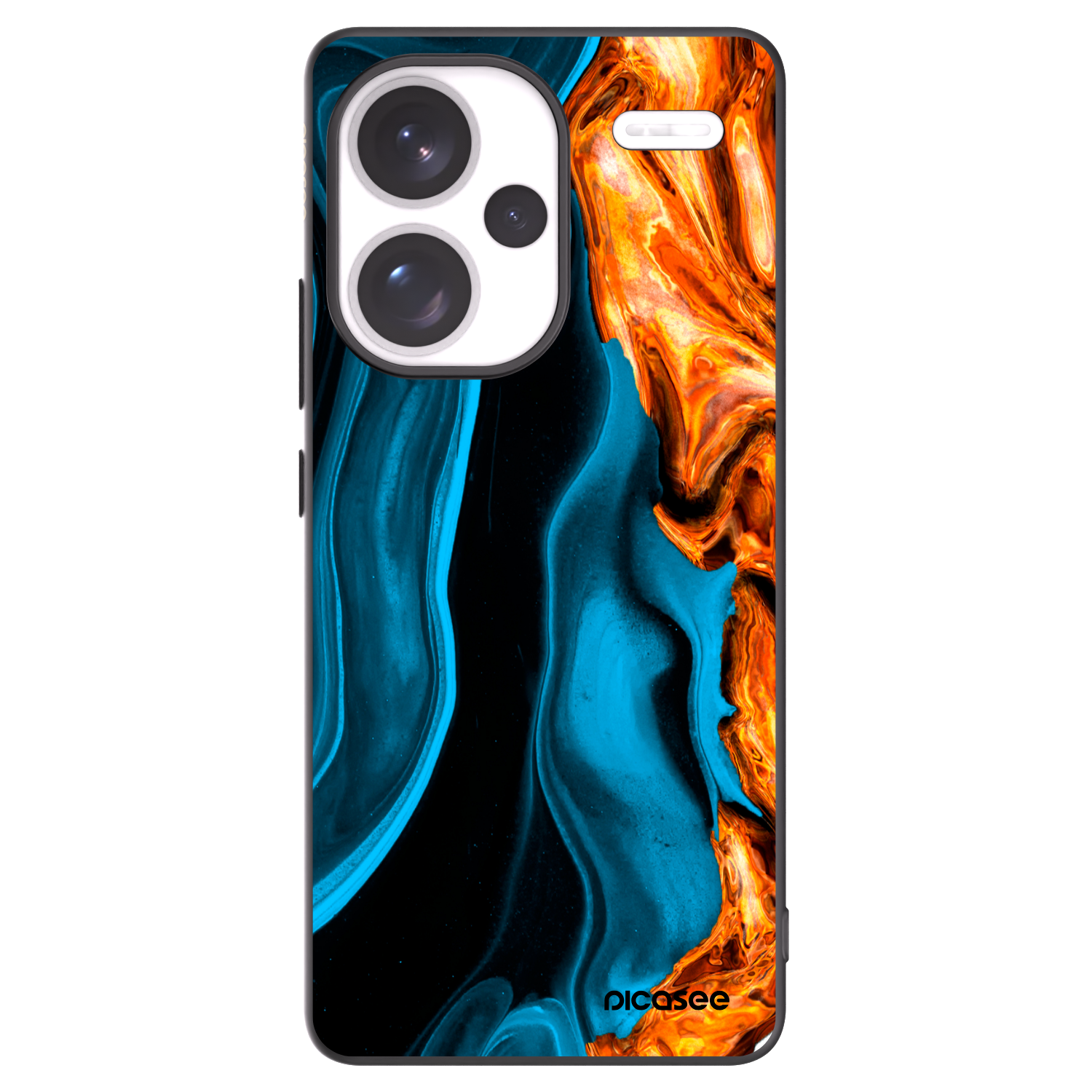 Picasee Xiaomi Redmi Note 13 Pro+ 5G Hülle - Schwarzes Silikon - Gold blue