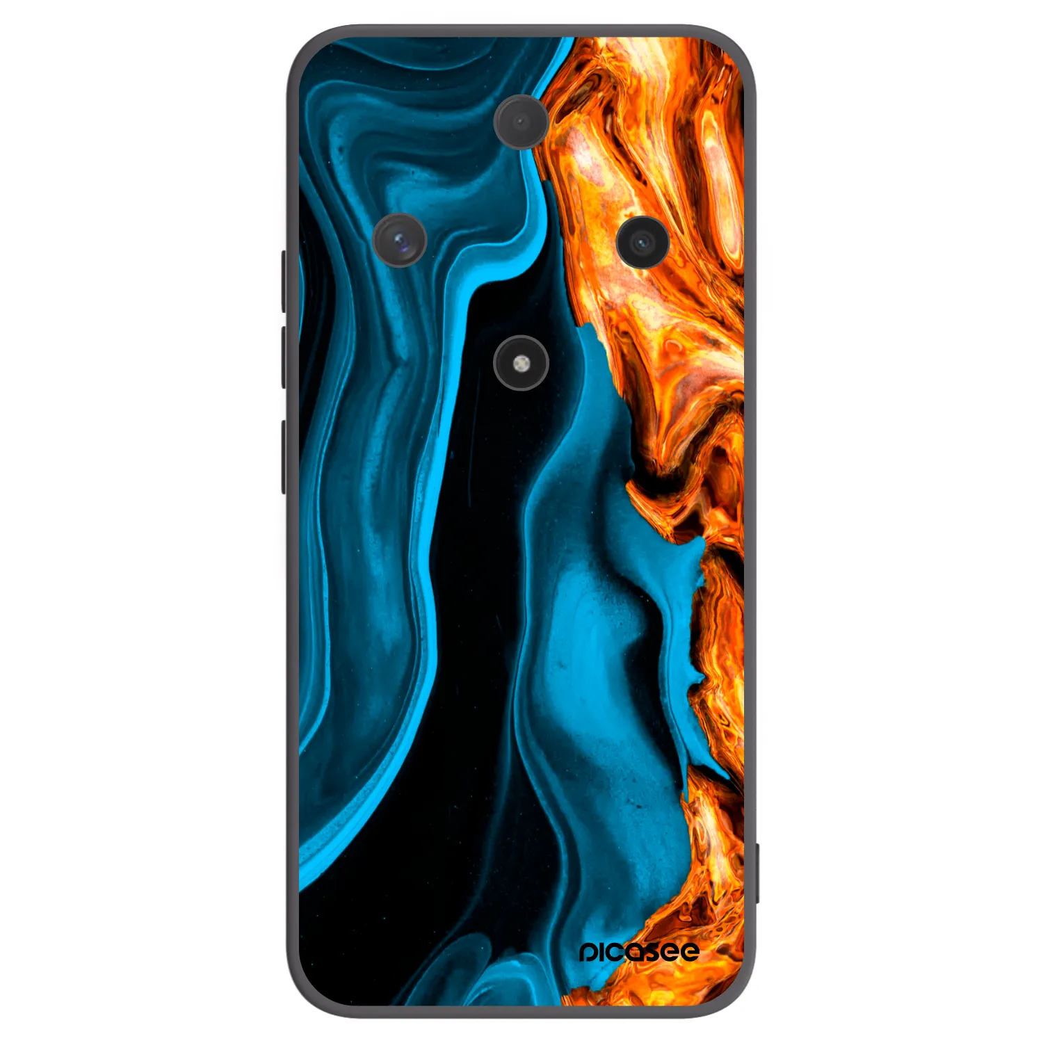 Picasee Honor Magic6 Lite 5G Hülle - Schwarzes Silikon - Gold blue