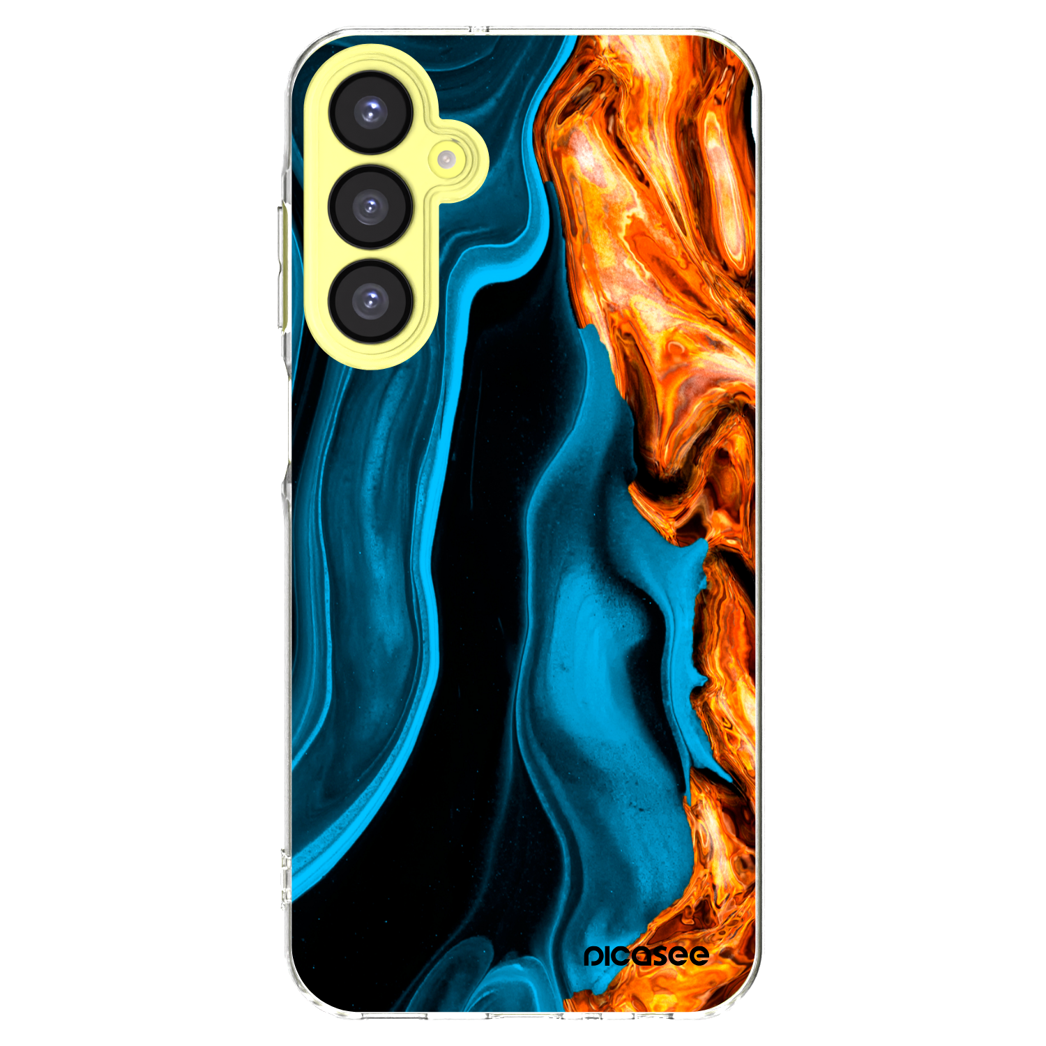Picasee Samsung Galaxy A25 A256B 5G Hülle - Transparentes Silikon - Gold blue