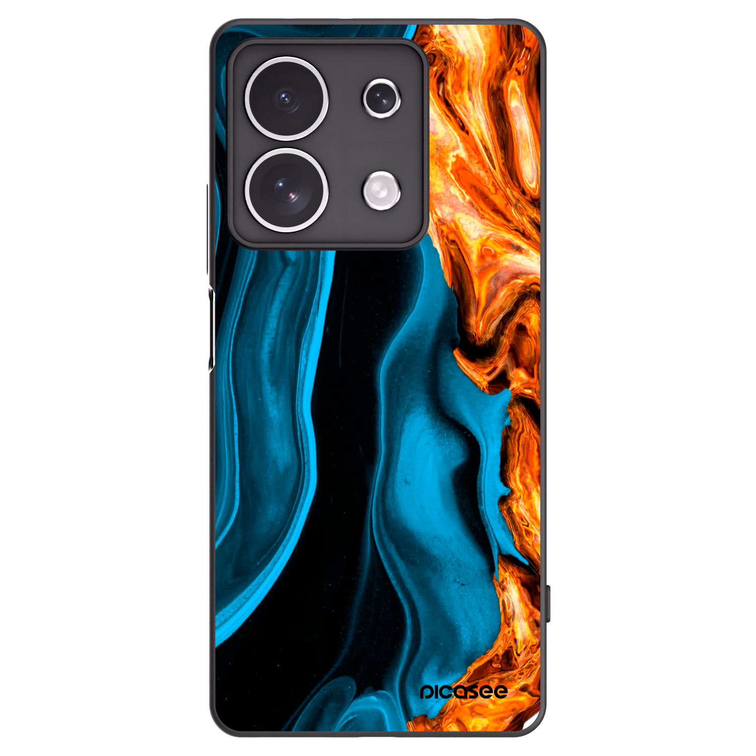 Picasee Xiaomi Redmi Note 13 4G Hülle - Schwarzes Silikon - Gold blue