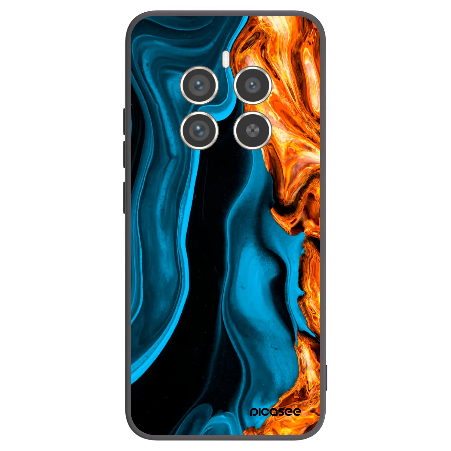 Picasee Realme 12 Pro 5G Hülle - Schwarzes Silikon - Gold blue