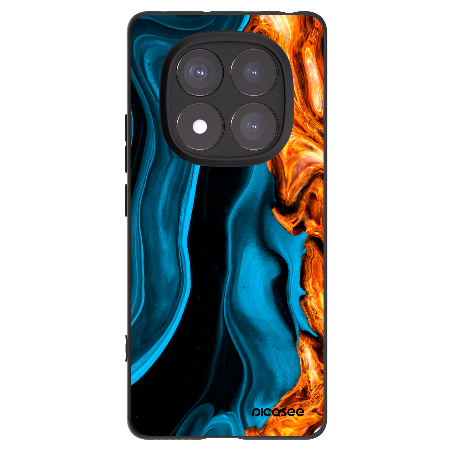 Picasee Xiaomi Redmi Note 14 Pro+ 5G Hülle - Schwarzes Silikon - Gold blue