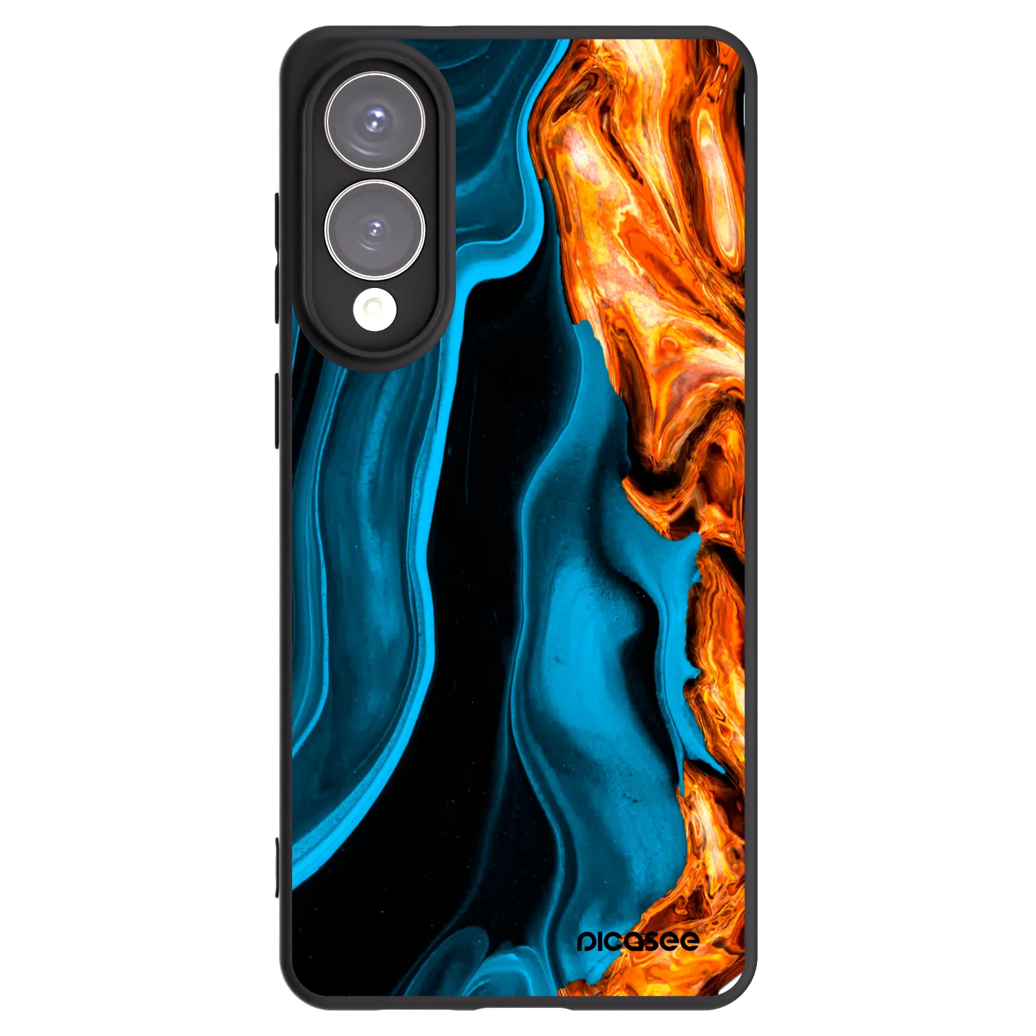 Picasee Samsung Galaxy S25 Edge 5G Hülle - Schwarzes Silikon - Gold blue