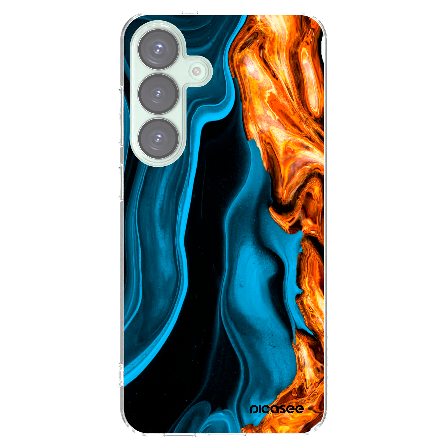Picasee Samsung Galaxy S25+ 5G Hülle - Transparentes Silikon - Gold blue