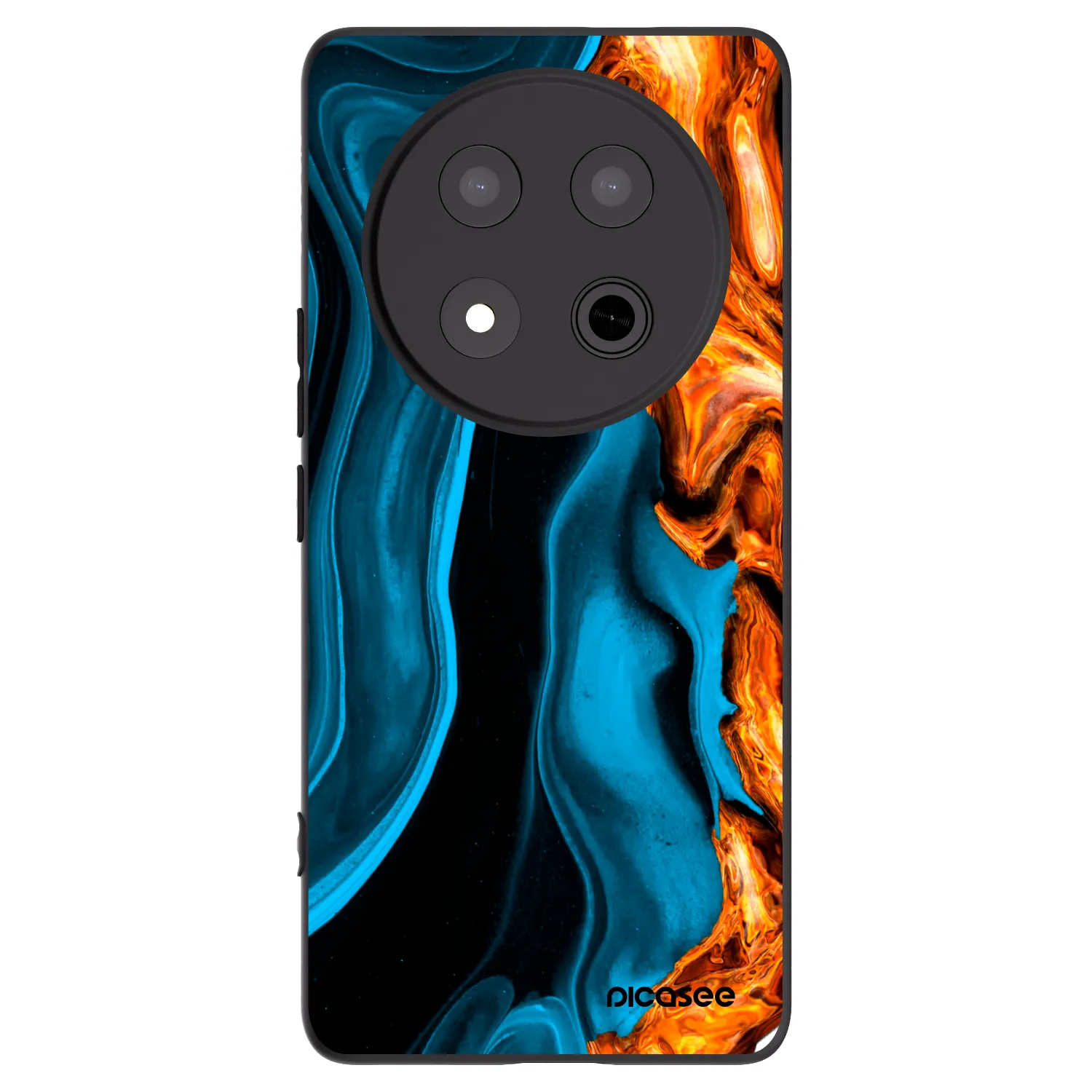Picasee Honor Magic7 Lite 5G Hülle - Schwarzes Silikon - Gold blue